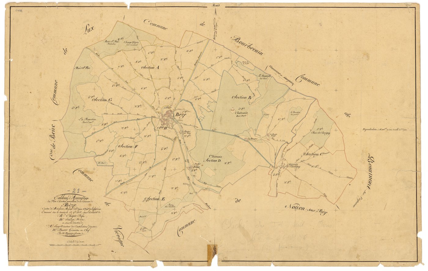 Bèze - Tableau d'assemblage - 3 P PLAN 74/1