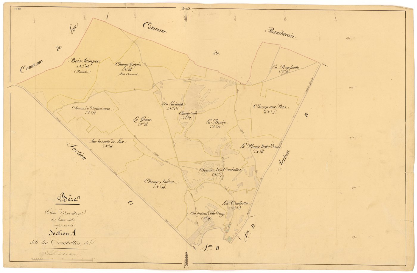 Bèze - Section A (tableau d'assemblage) - 3 P PLAN 74/2