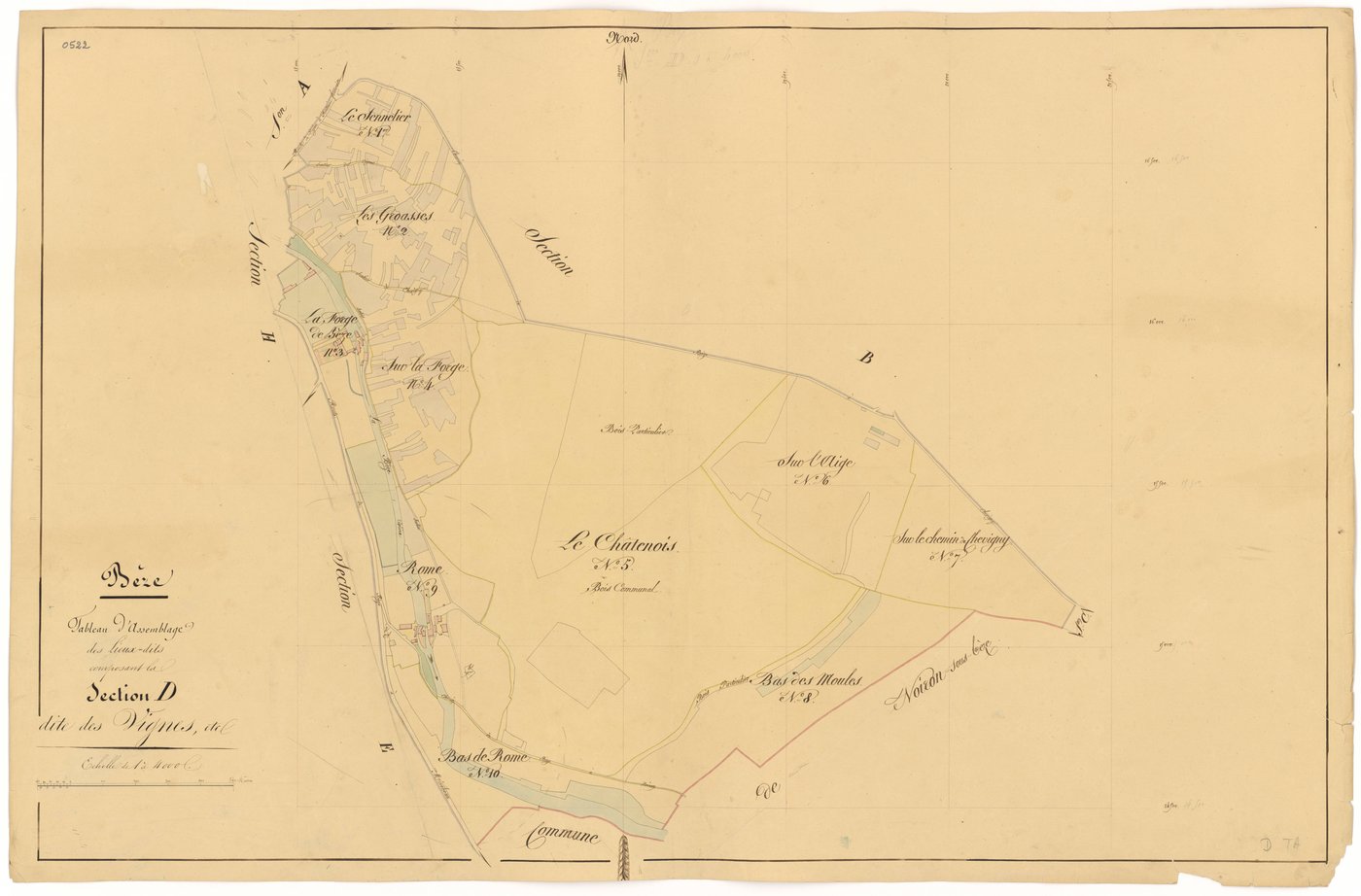 Bèze - Section D (tableau d'assemblage) - 3 P PLAN 74/24