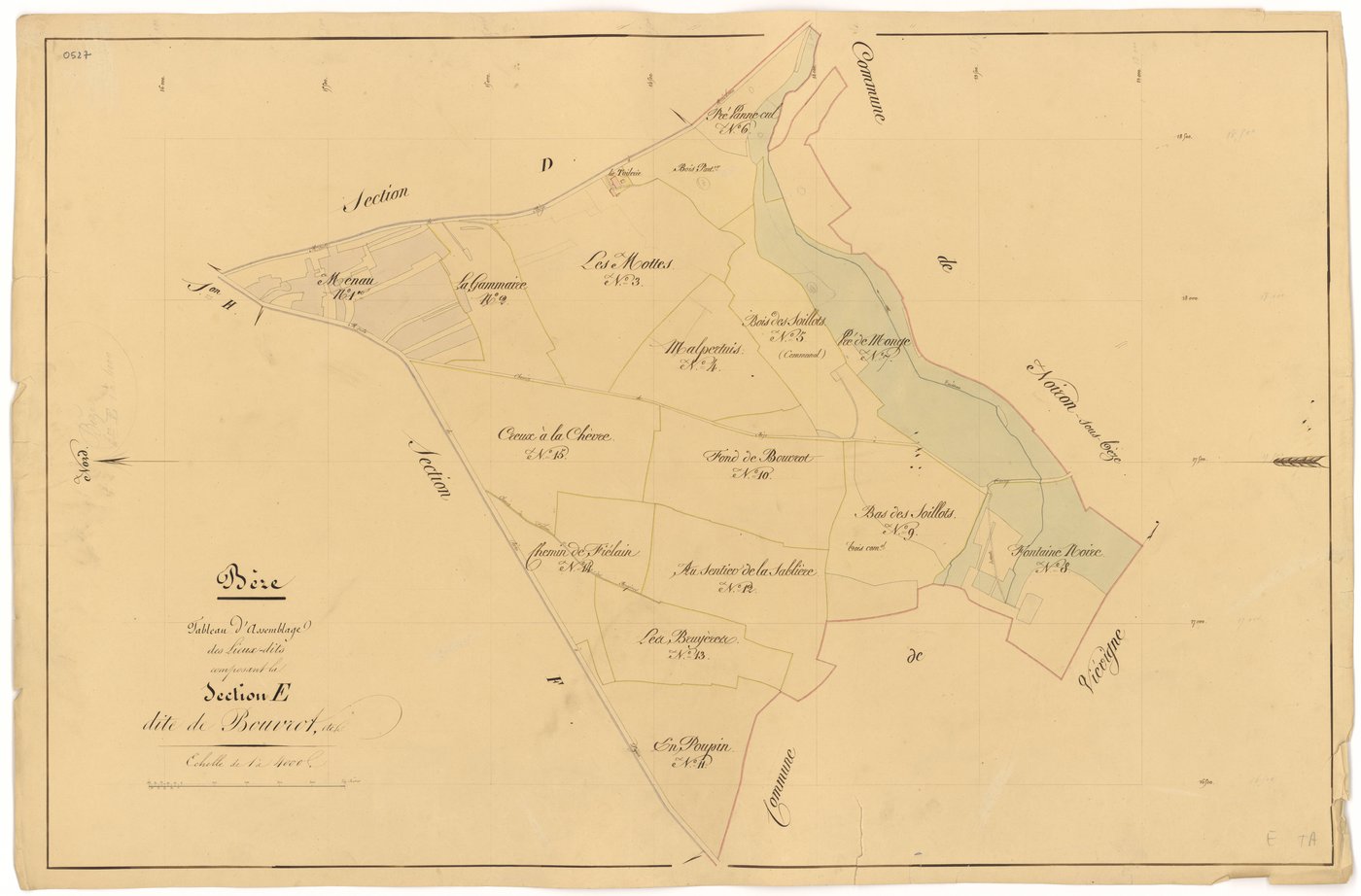 Bèze - Section E (tableau d'assemblage) - 3 P PLAN 74/29