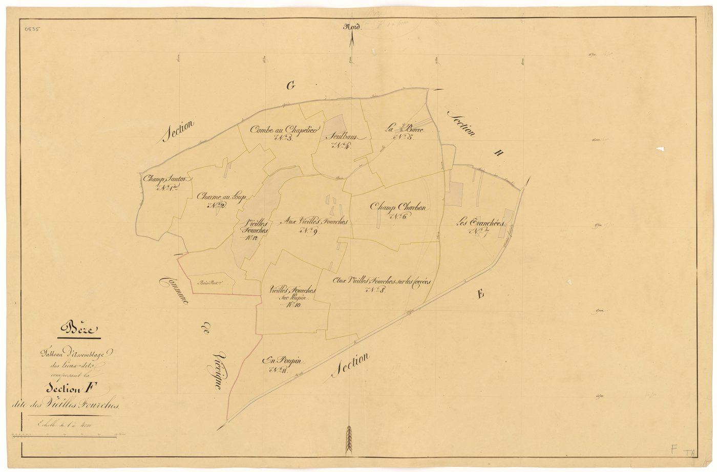 Bèze - Section F (tableau d'assemblage) - 3 P PLAN 74/37