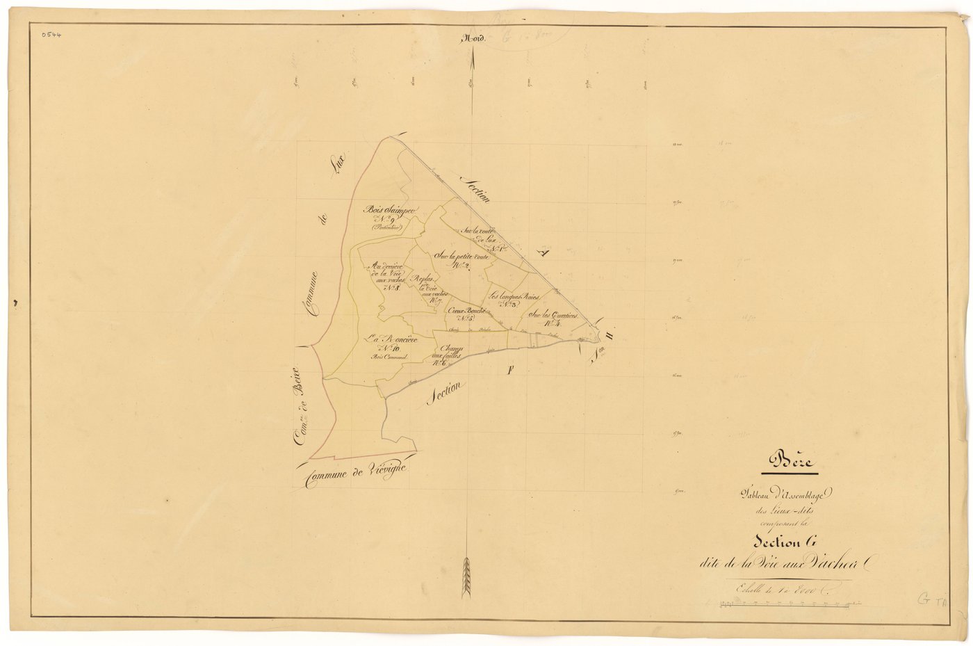 Bèze - Section G (tableau d'assemblage) - 3 P PLAN 74/46
