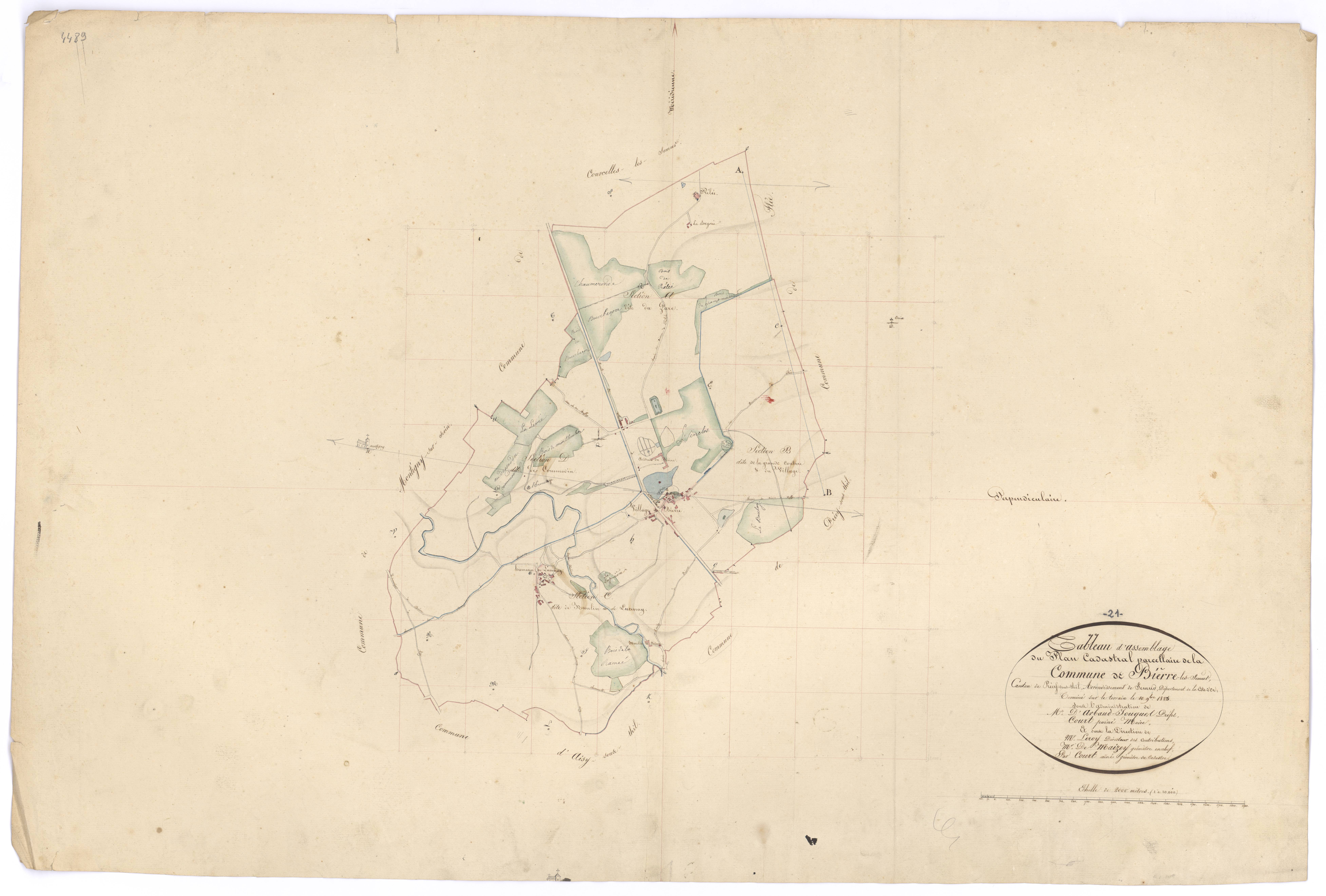 Bierre-lès-Semur - Tableau d'assemblage - 3 P PLAN 76/1