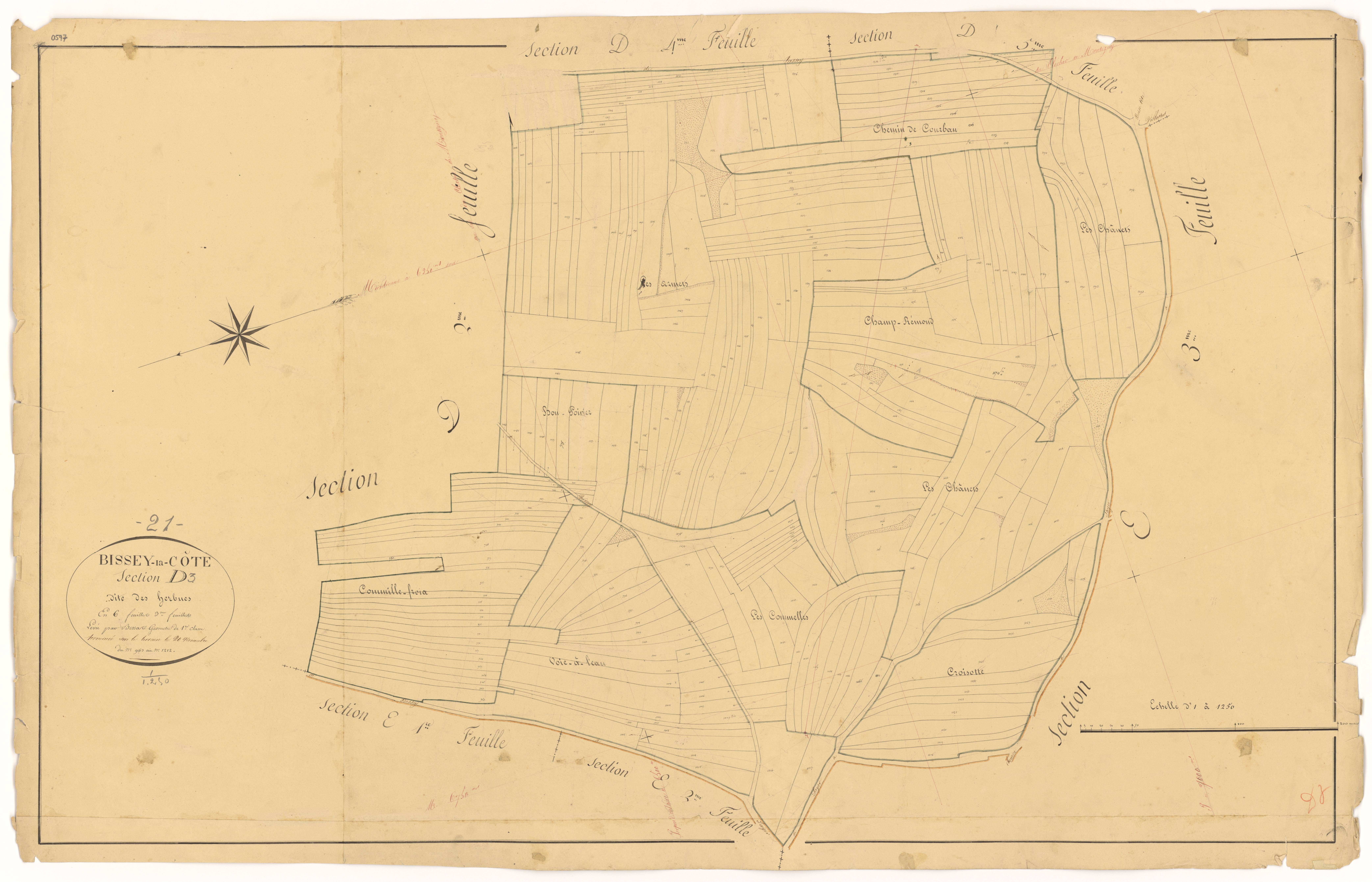 Bissey-la-Côte - Section D3 - 3 P PLAN 80/16