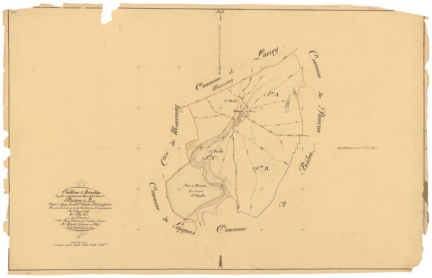 Bissey-la-Pierre - Tableau d'assemblage - 3 P PLAN 81/1