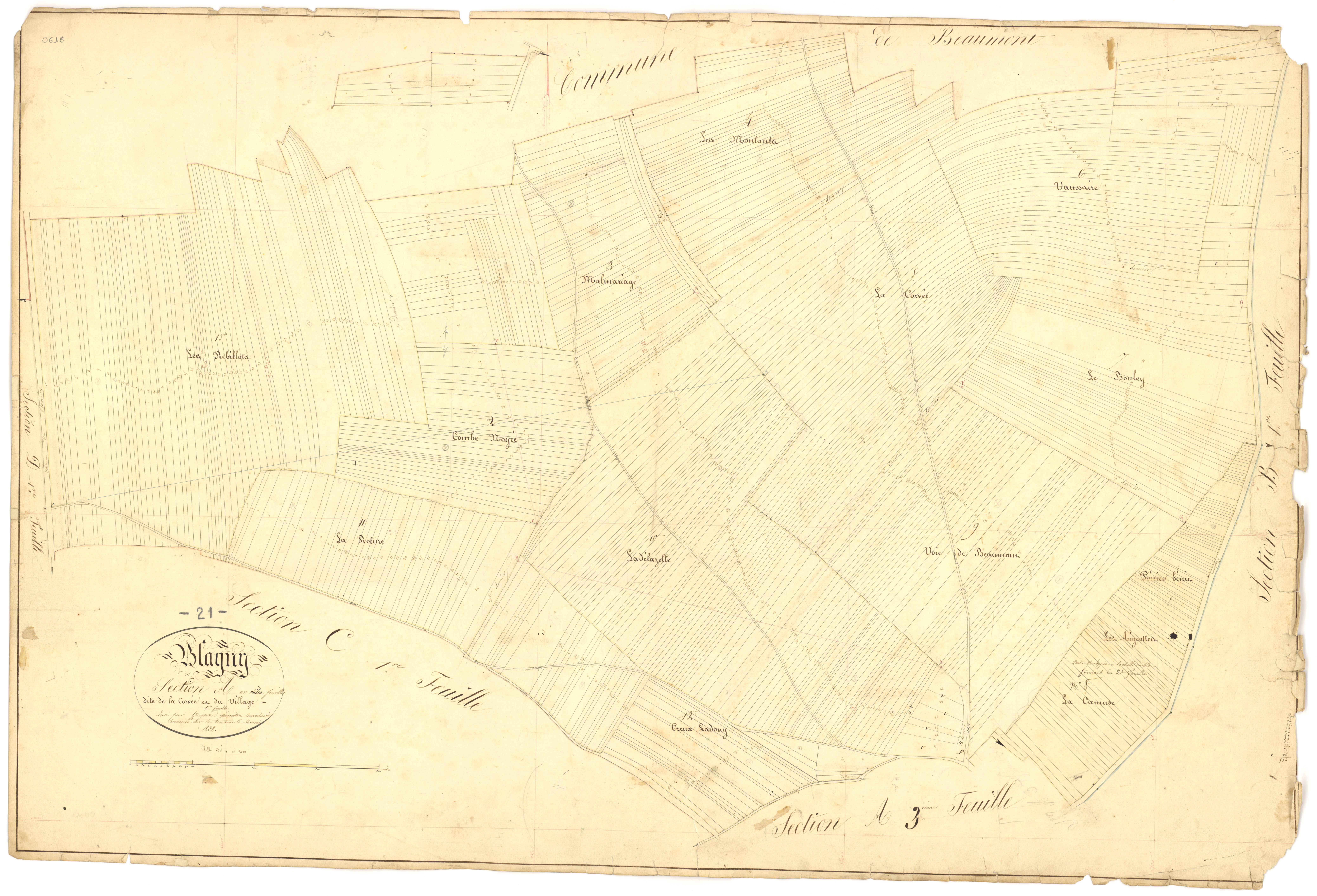 Blagny-sur-Vingeanne - Section A1 - 3 P PLAN 82/3