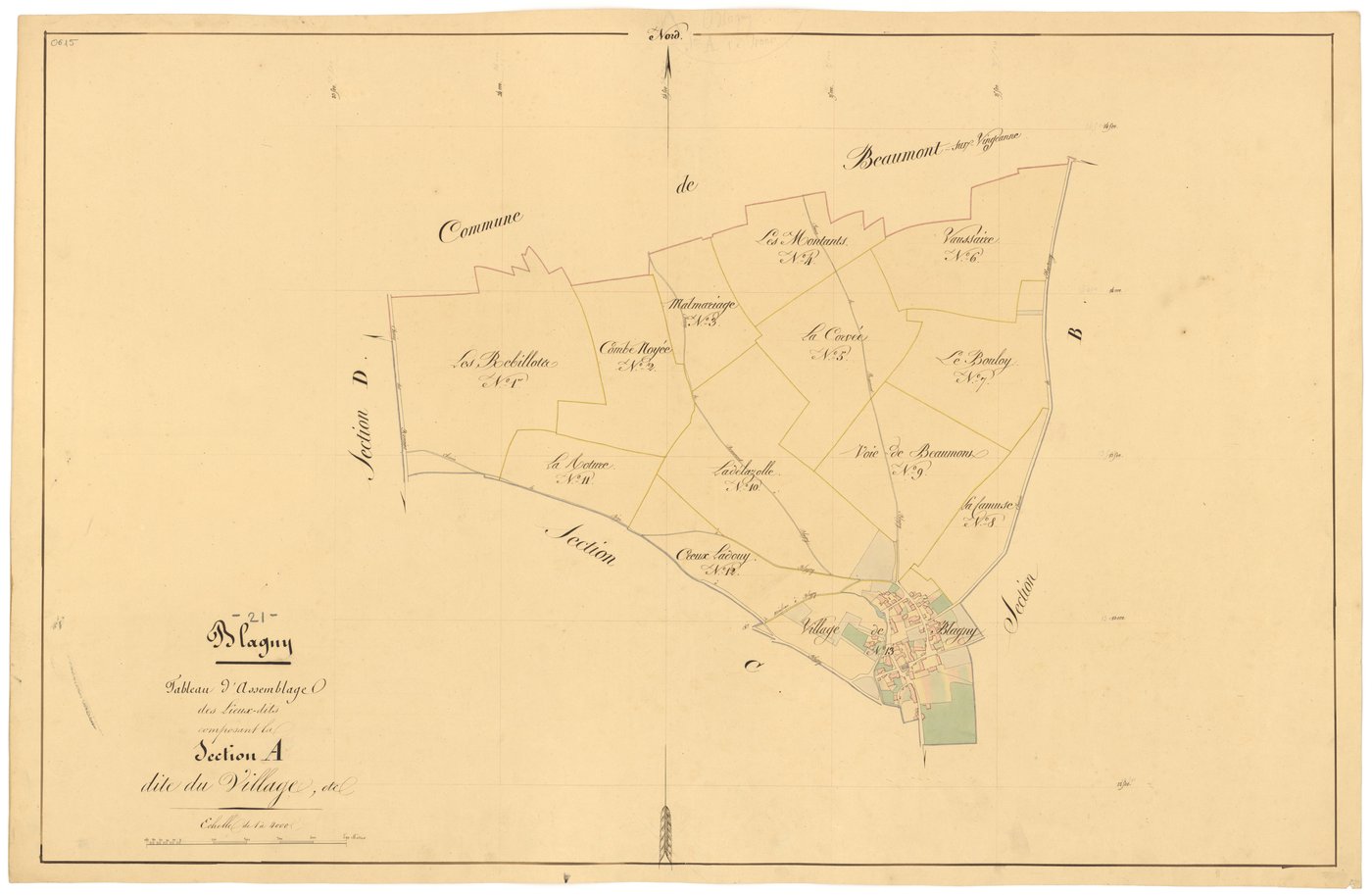 Blagny-sur-Vingeanne - Section A (tableau d'assemblage) - 3 P PLAN 82/2