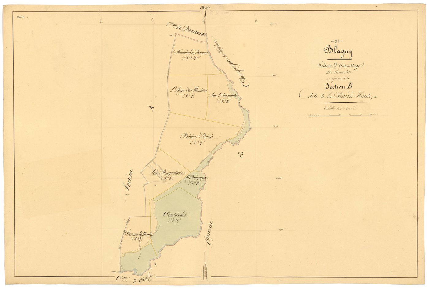 Blagny-sur-Vingeanne - Section B (tableau d'assemblage) - 3 P PLAN 82/6