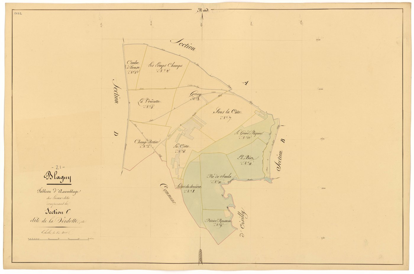Blagny-sur-Vingeanne - Section C (tableau d'assemblage) - 3 P PLAN 82/9