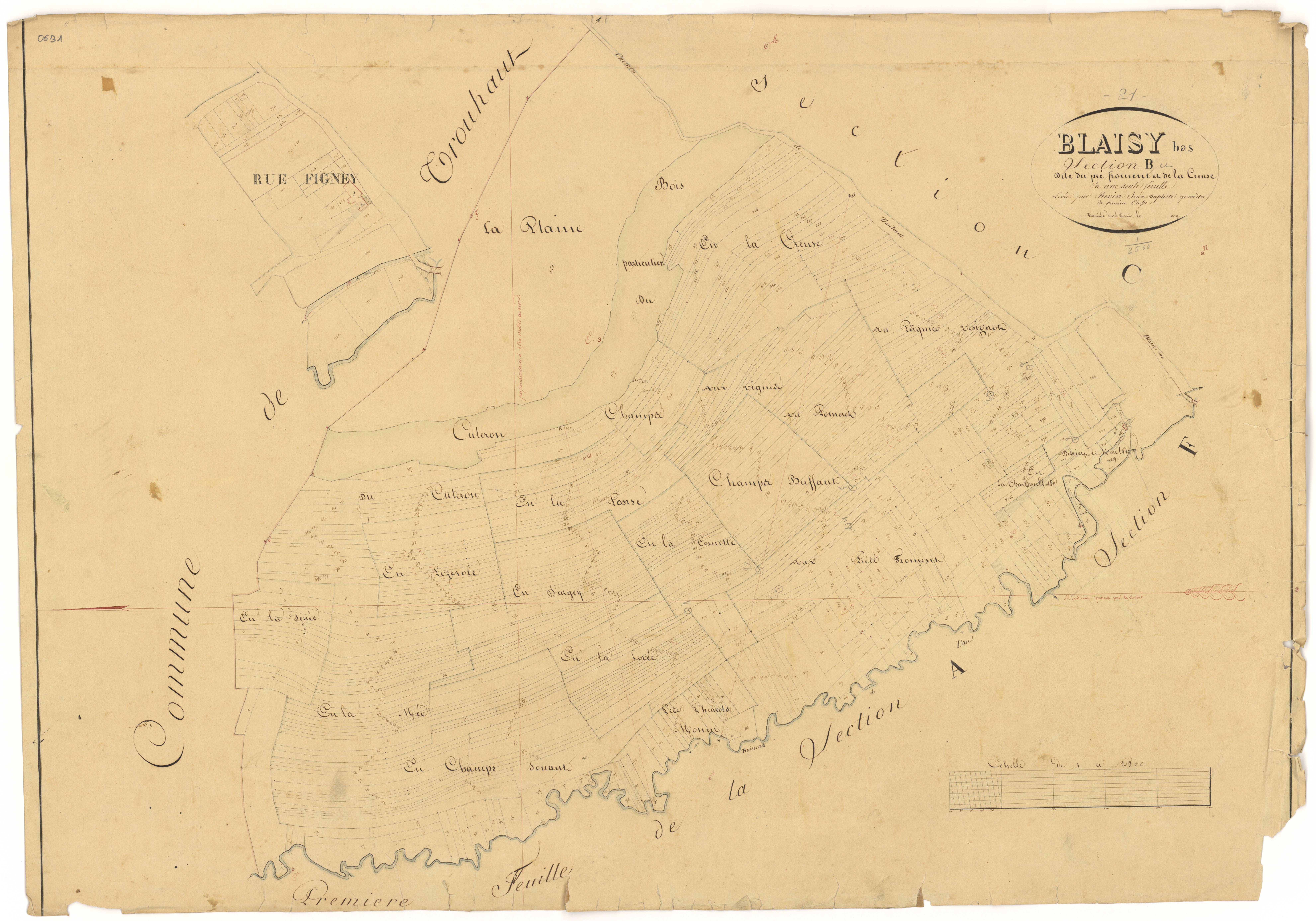 Blaisy-Bas - Section B - 3 P PLAN 83/4