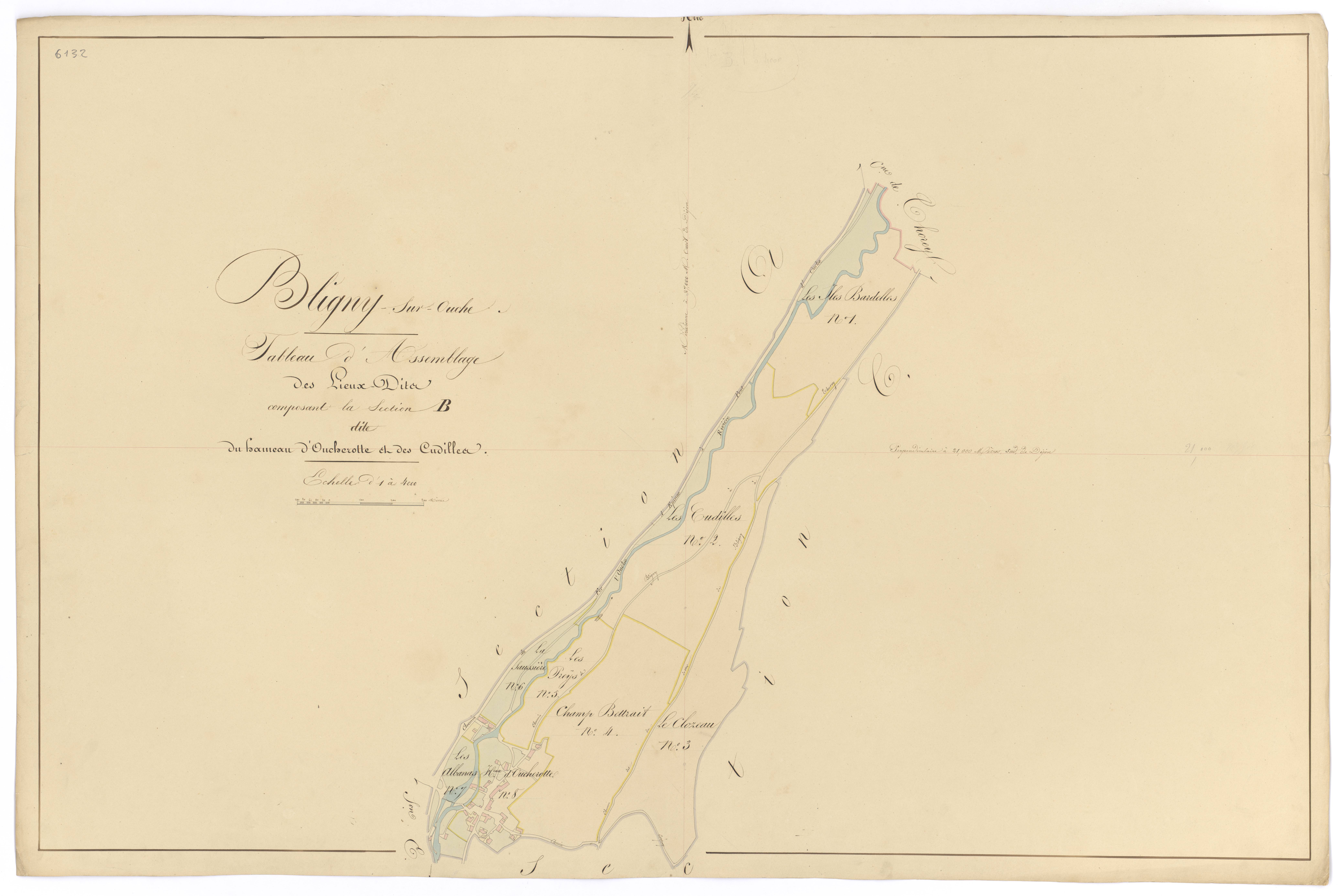 Bligny-sur-Ouche - Section B (tableau d'assemblage) - 3 P PLAN 90/6