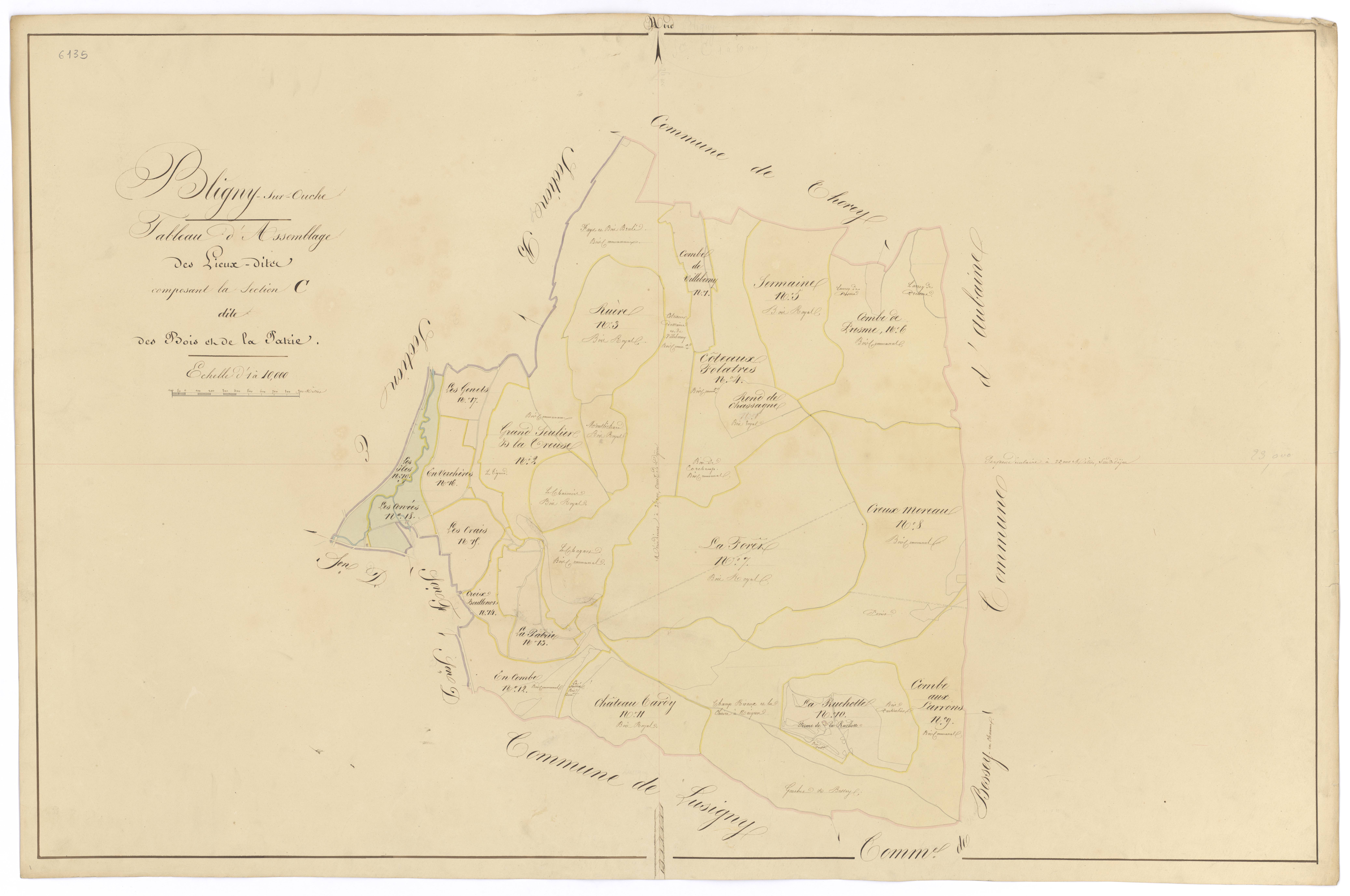 Bligny-sur-Ouche - Section C (tableau d'assemblage) - 3 P PLAN 90/9