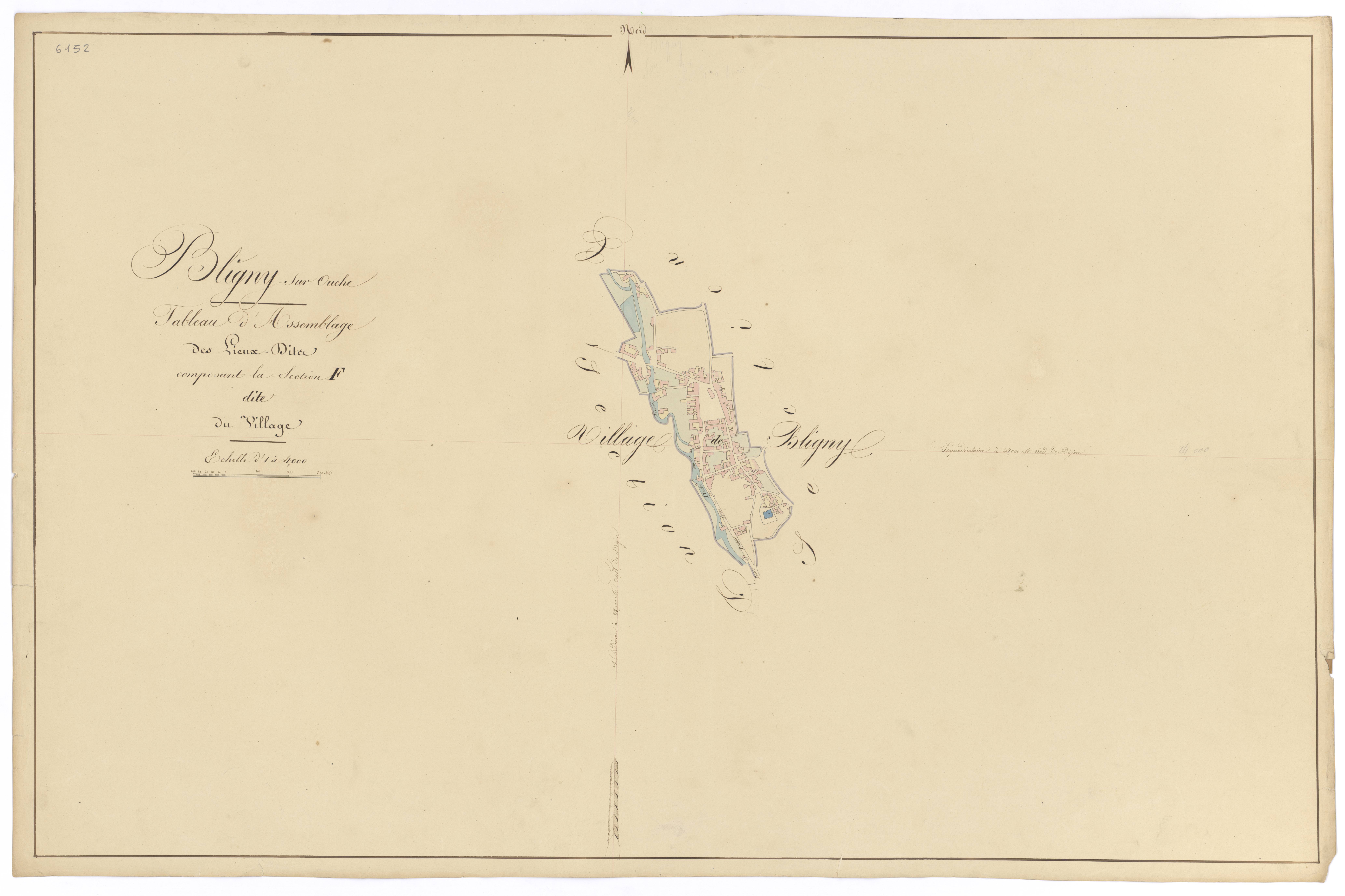 Bligny-sur-Ouche - Section F (tableau d'assemblage) - 3 P PLAN 90/26
