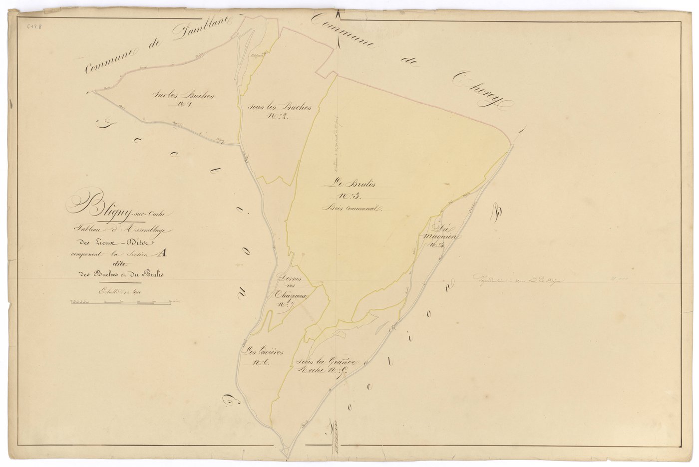 Bligny-sur-Ouche - Section A (tableau d'assemblage) - 3 P PLAN 90/2