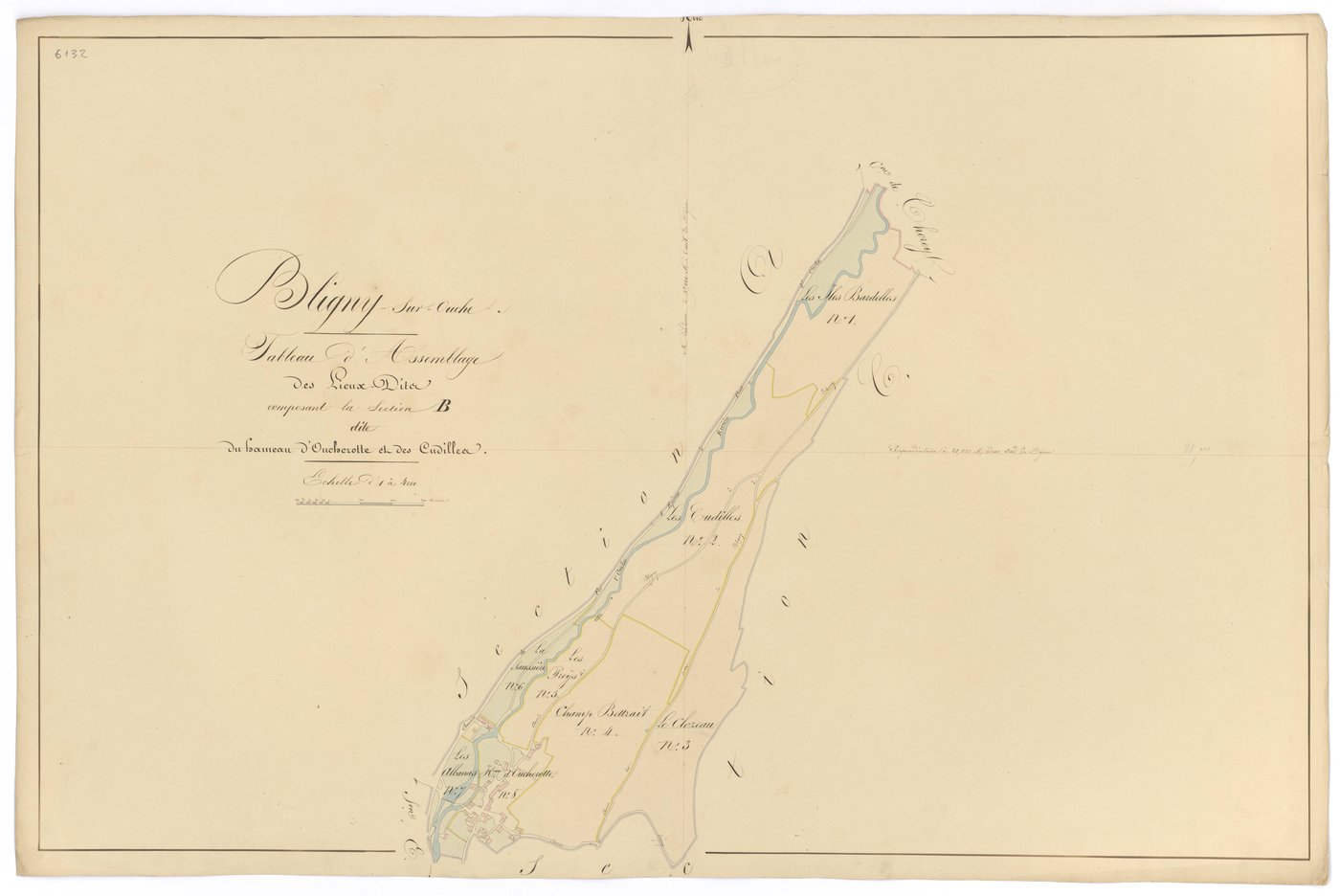 Bligny-sur-Ouche - Section B (tableau d'assemblage) - 3 P PLAN 90/6
