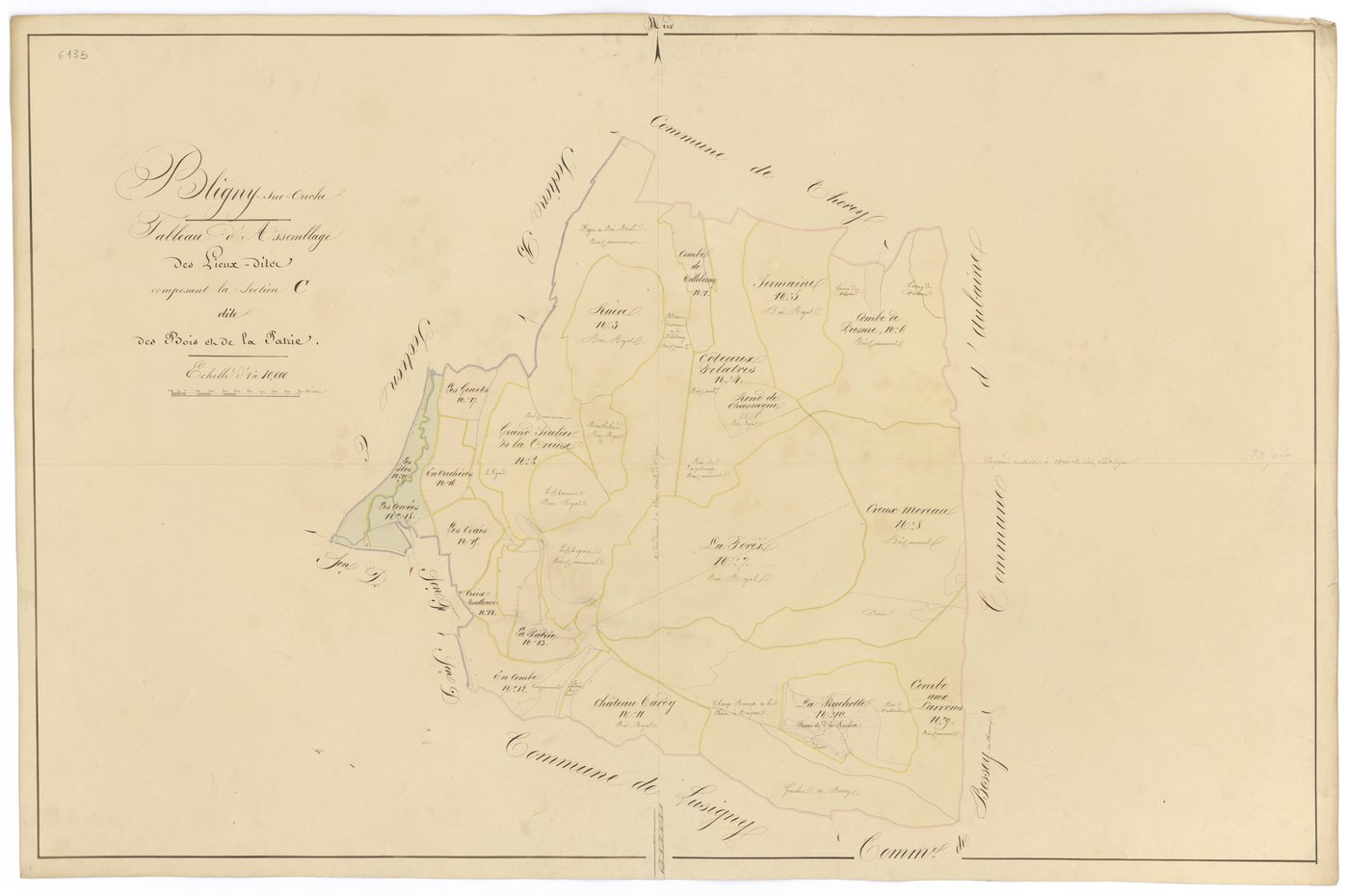 Bligny-sur-Ouche - Section C (tableau d'assemblage) - 3 P PLAN 90/9