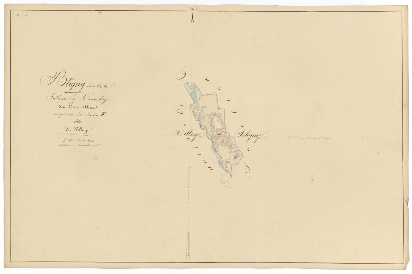 Bligny-sur-Ouche - Section F (tableau d'assemblage) - 3 P PLAN 90/26