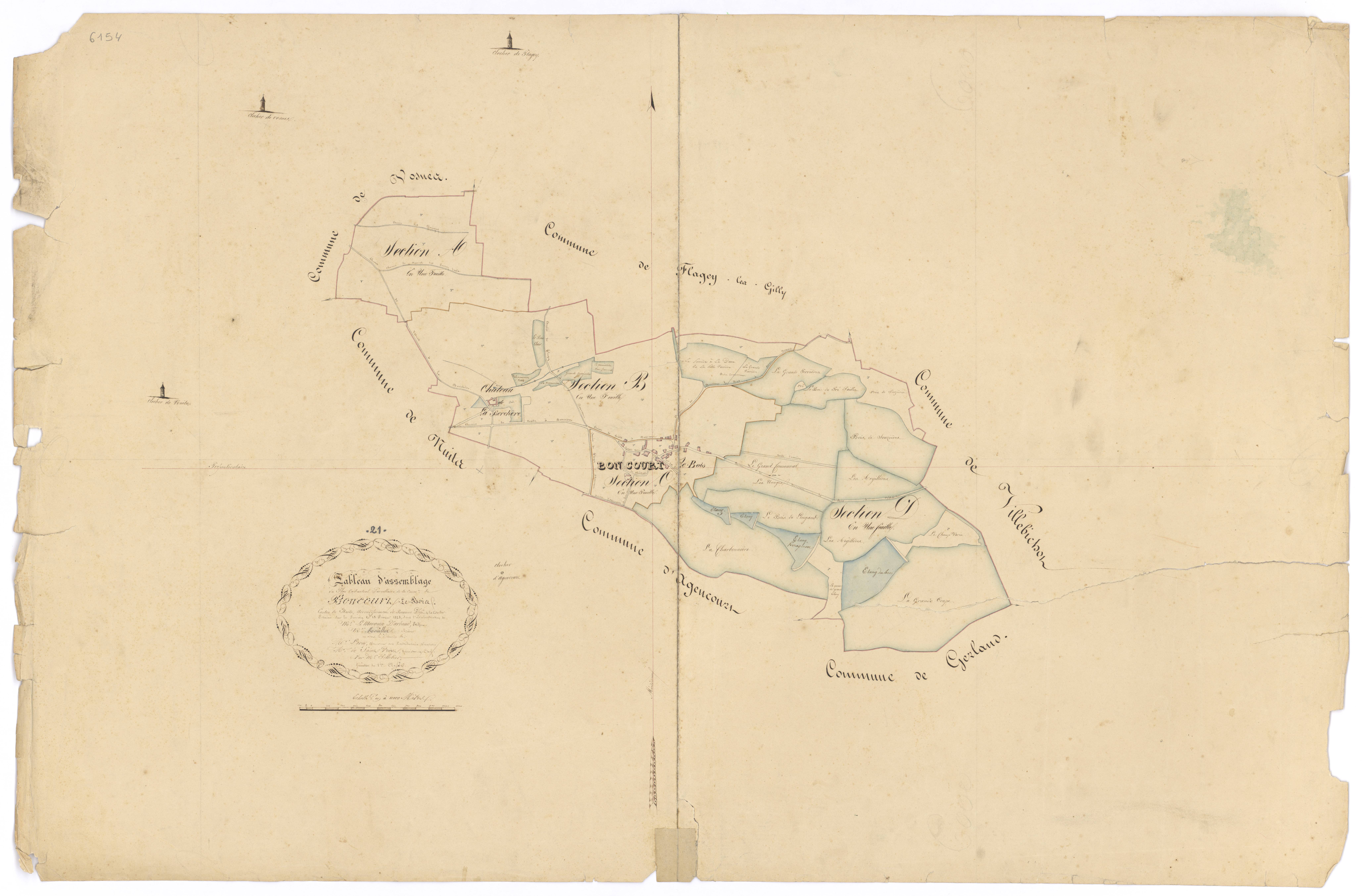 Boncourt-le-Bois - Tableau d'assemblage - 3 P PLAN 91/1