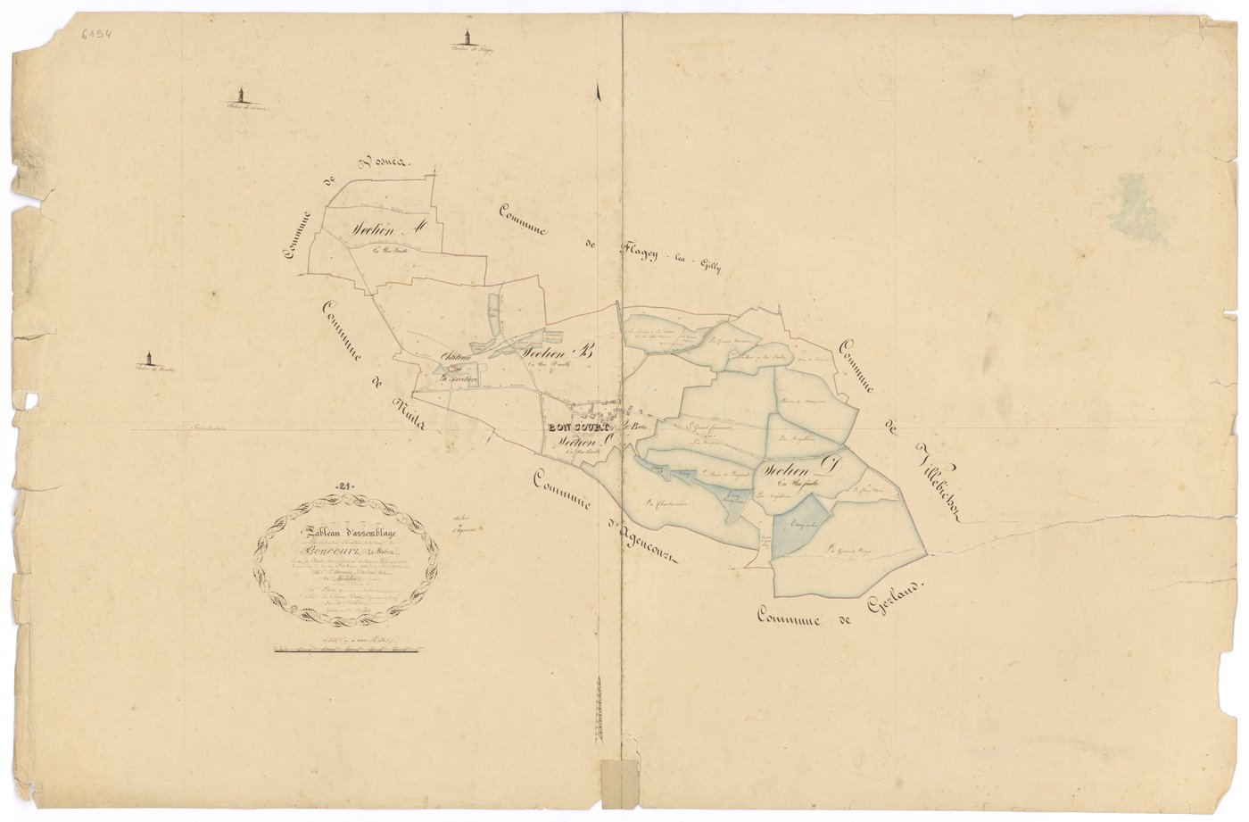 Boncourt-le-Bois - Tableau d'assemblage - 3 P PLAN 91/1