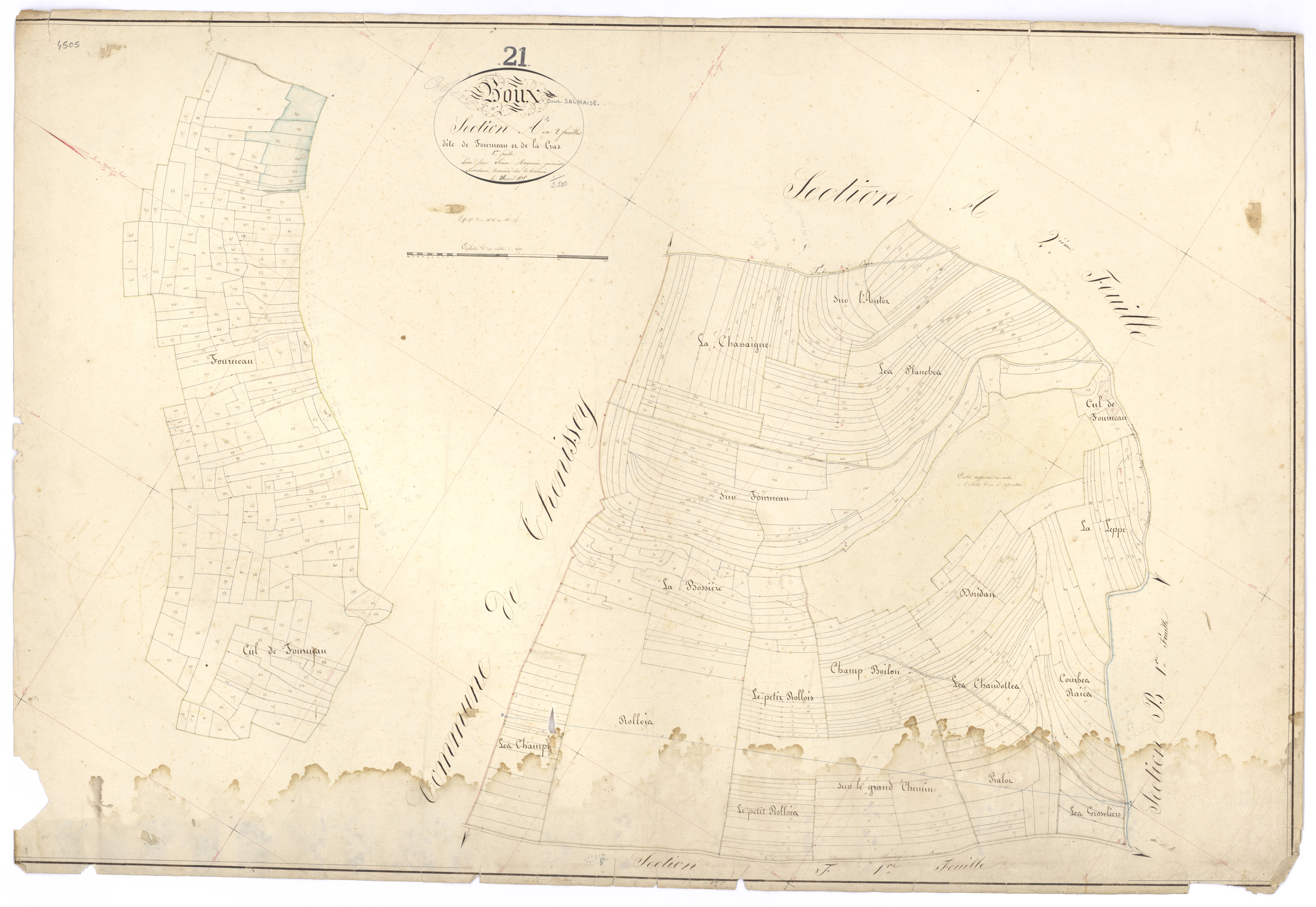Boux-sous-Salmaise - Section A1 - 3 P PLAN 101/2