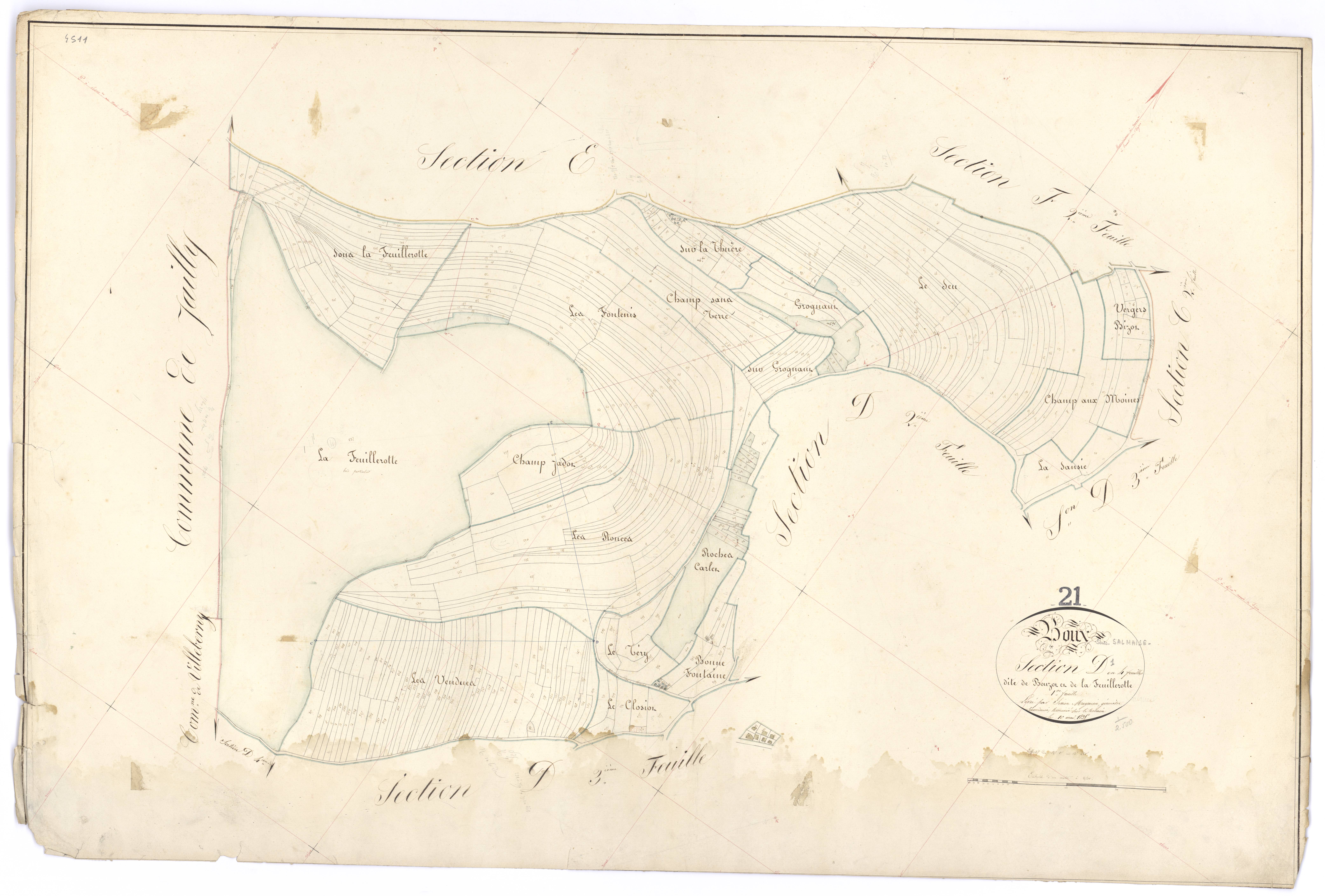 Boux-sous-Salmaise - Section D1 - 3 P PLAN 101/8