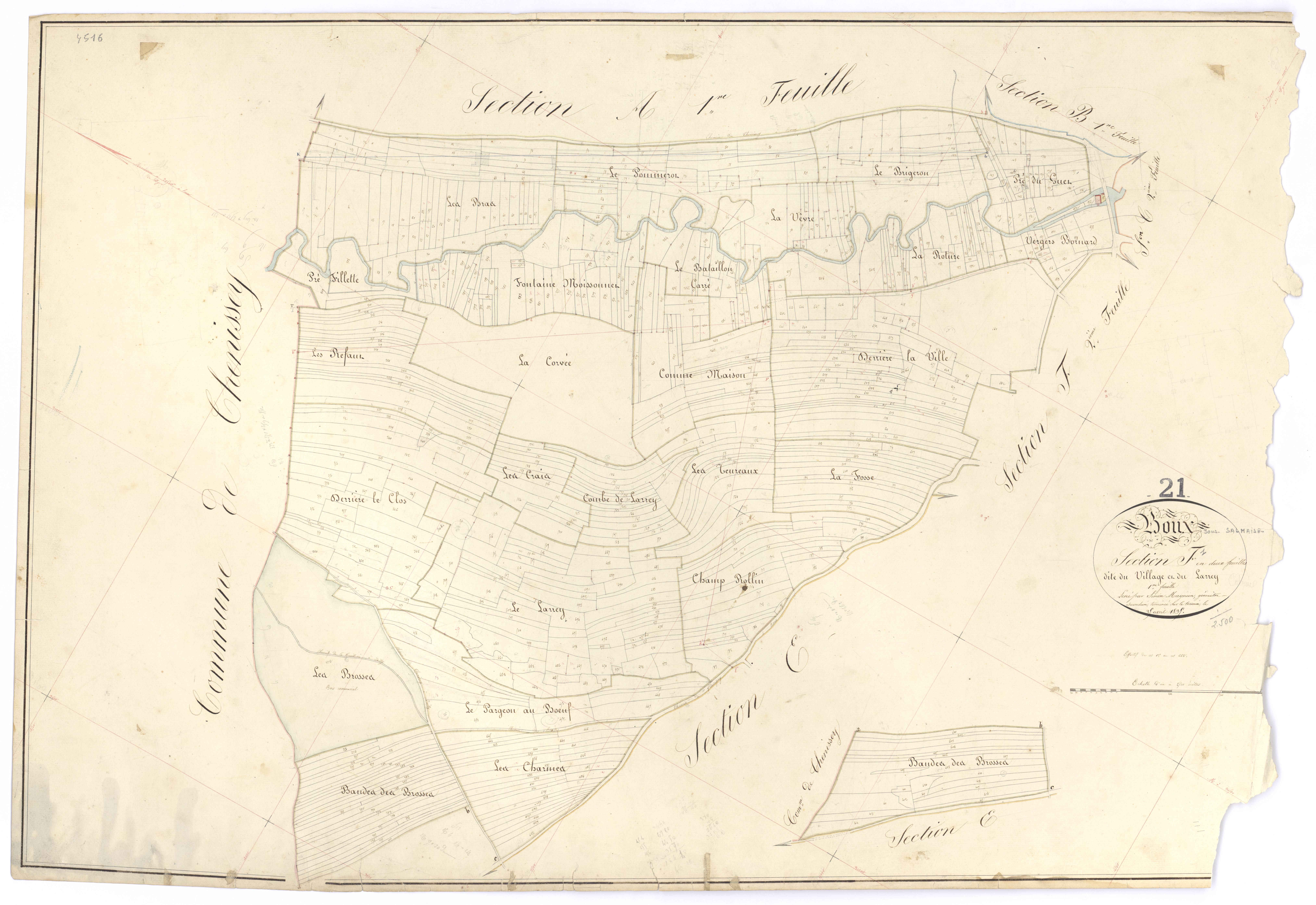 Boux-sous-Salmaise - Section F1 - 3 P PLAN 101/13