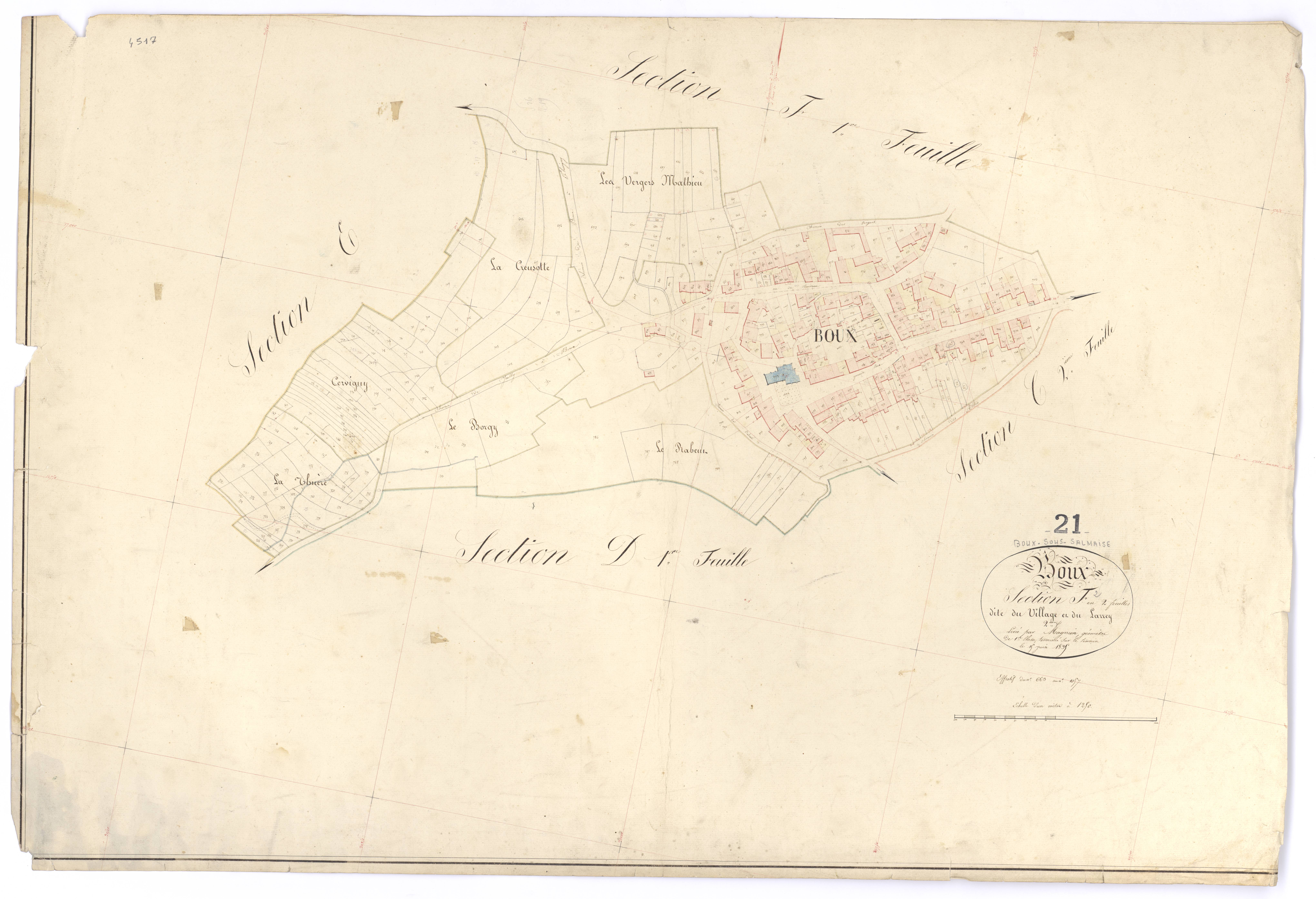 Boux-sous-Salmaise - Section F2 - 3 P PLAN 101/14