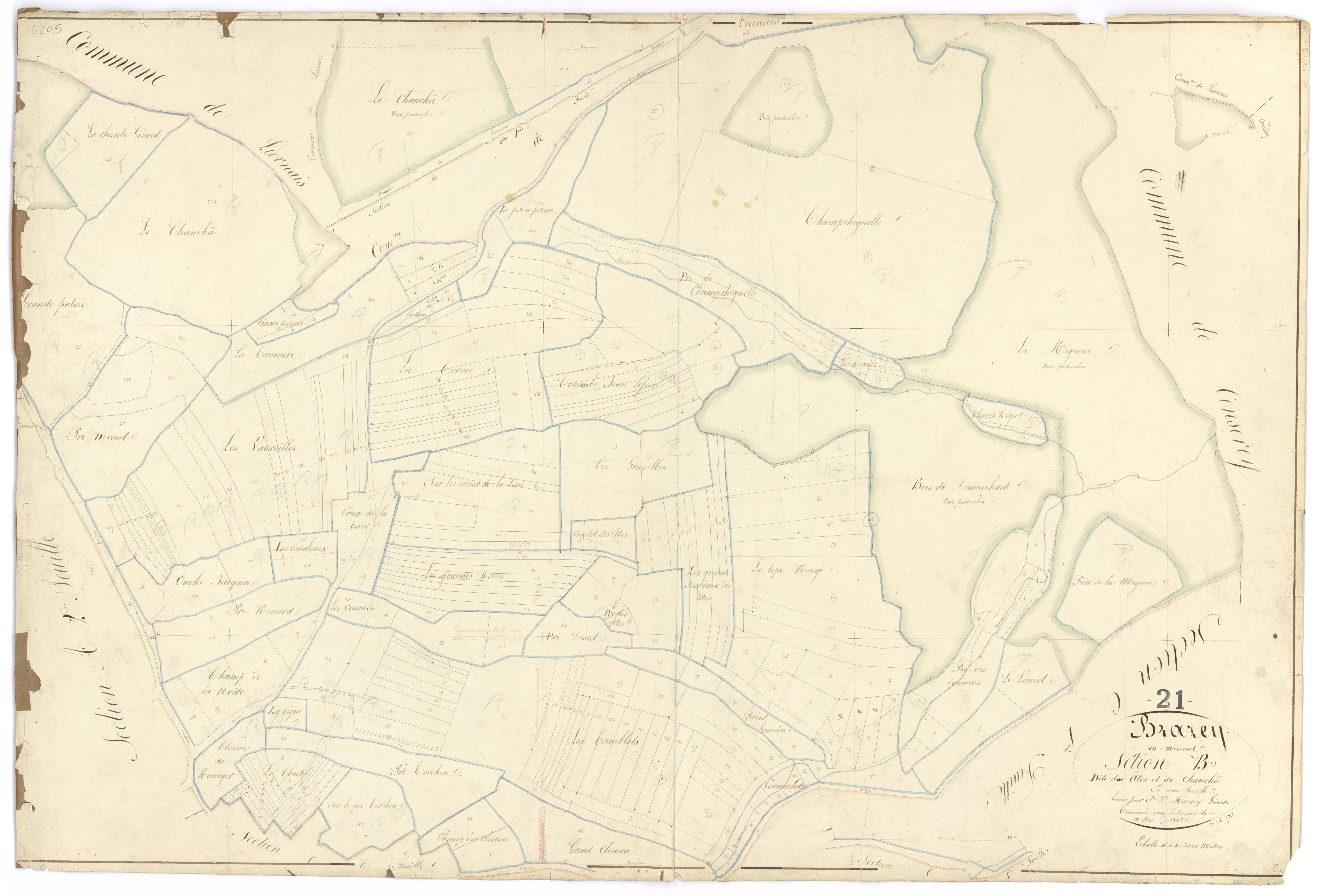 Brazey-en-Morvan - Section B - 3 P PLAN 105/5