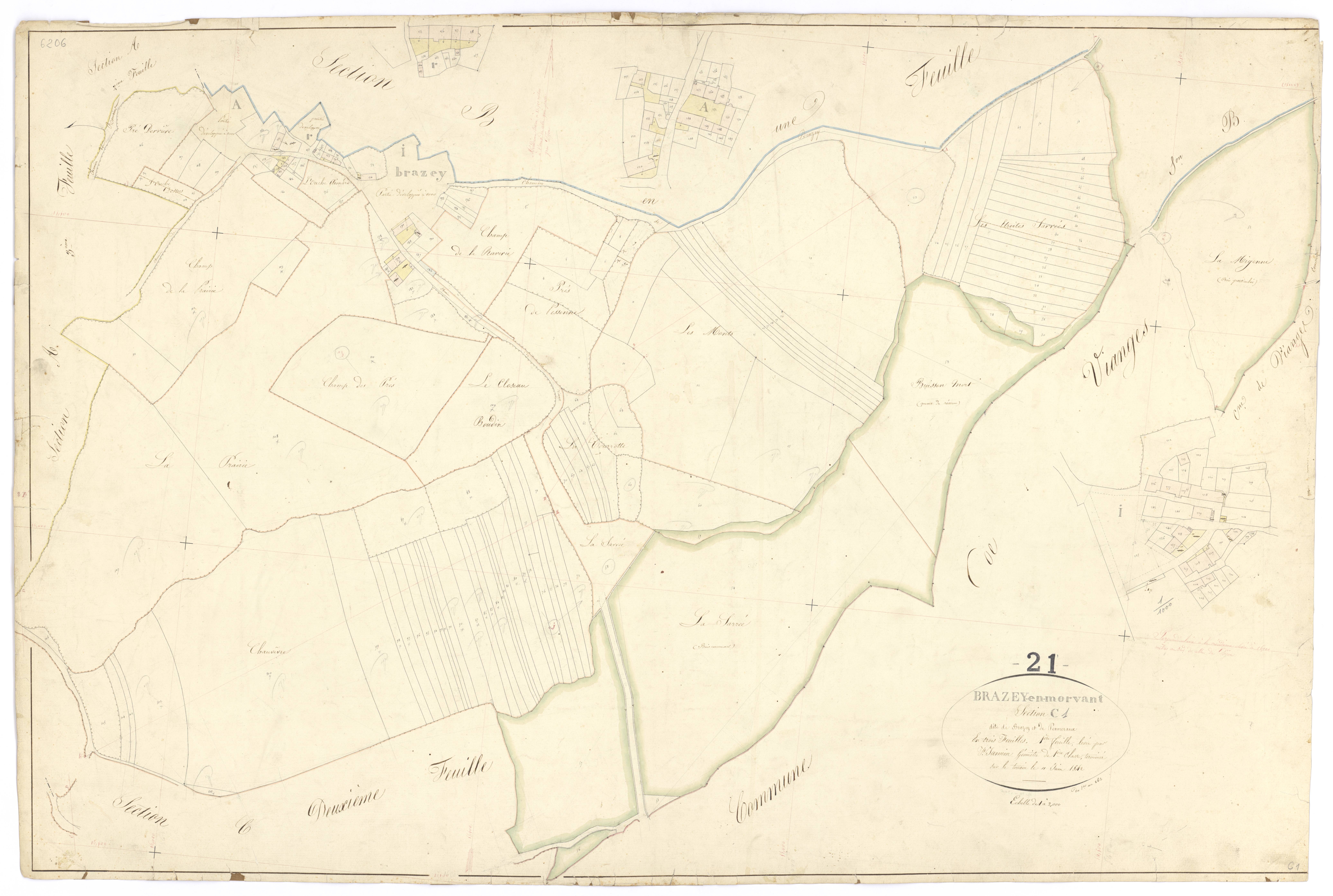 Brazey-en-Morvan - Section C1 - 3 P PLAN 105/6