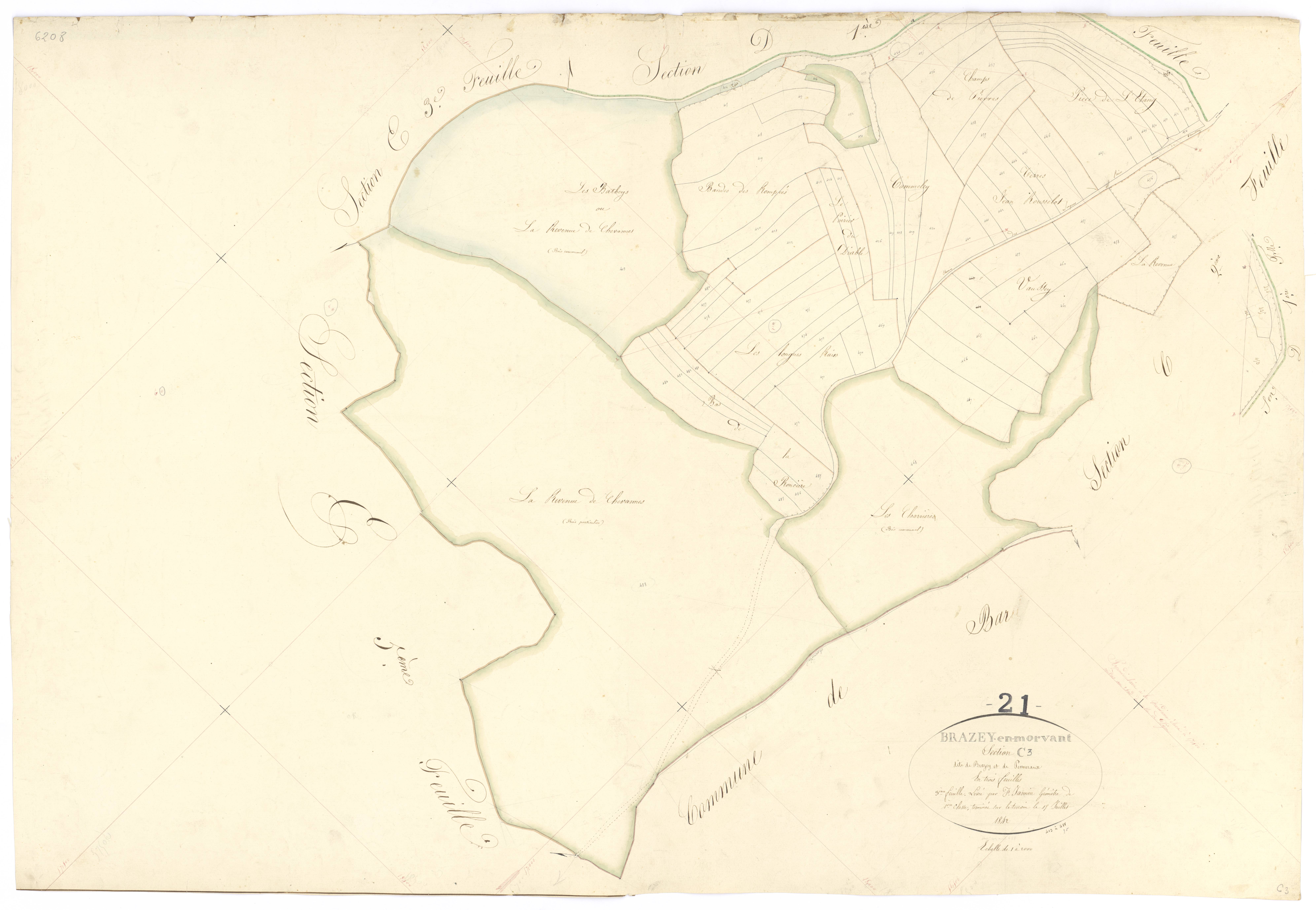 Brazey-en-Morvan - Section C3 - 3 P PLAN 105/8