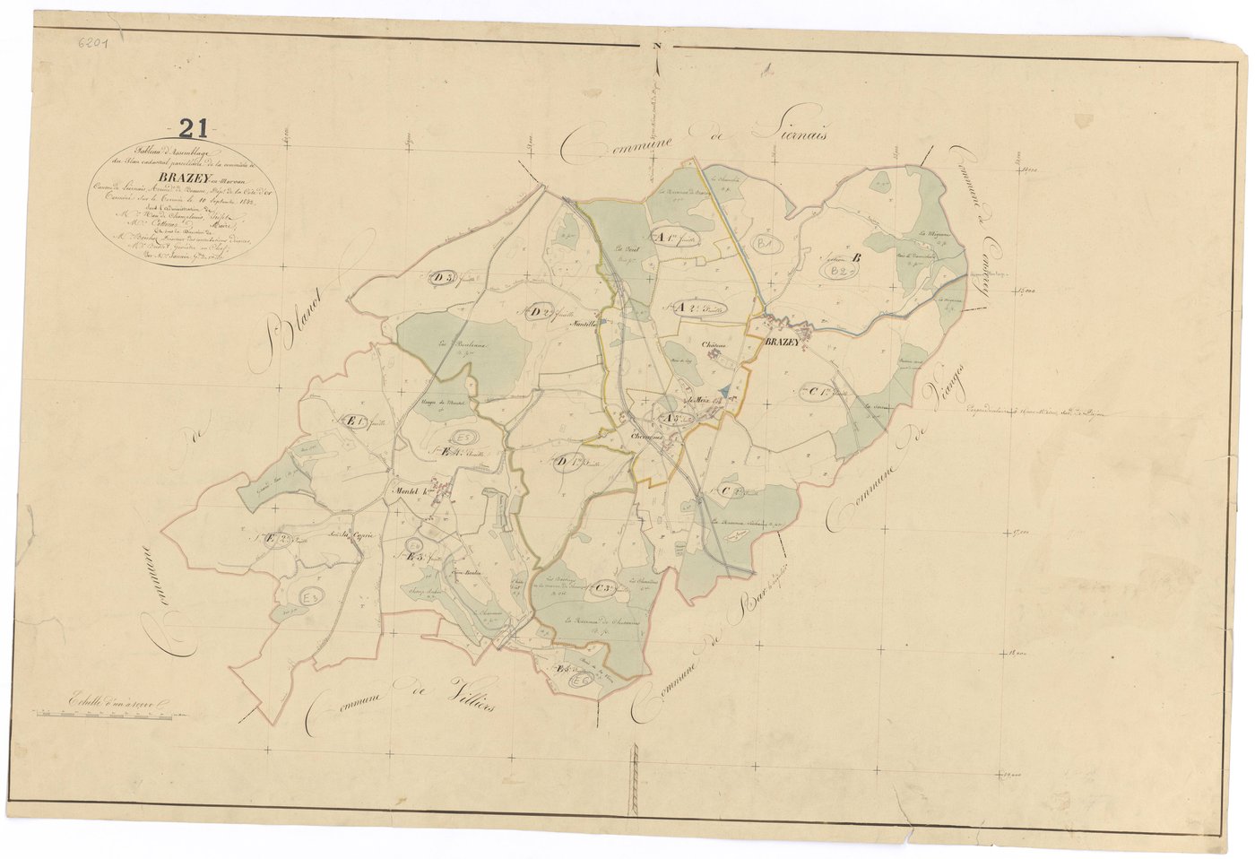 Brazey-en-Morvan - Tableau d'assemblage - 3 P PLAN 105/1