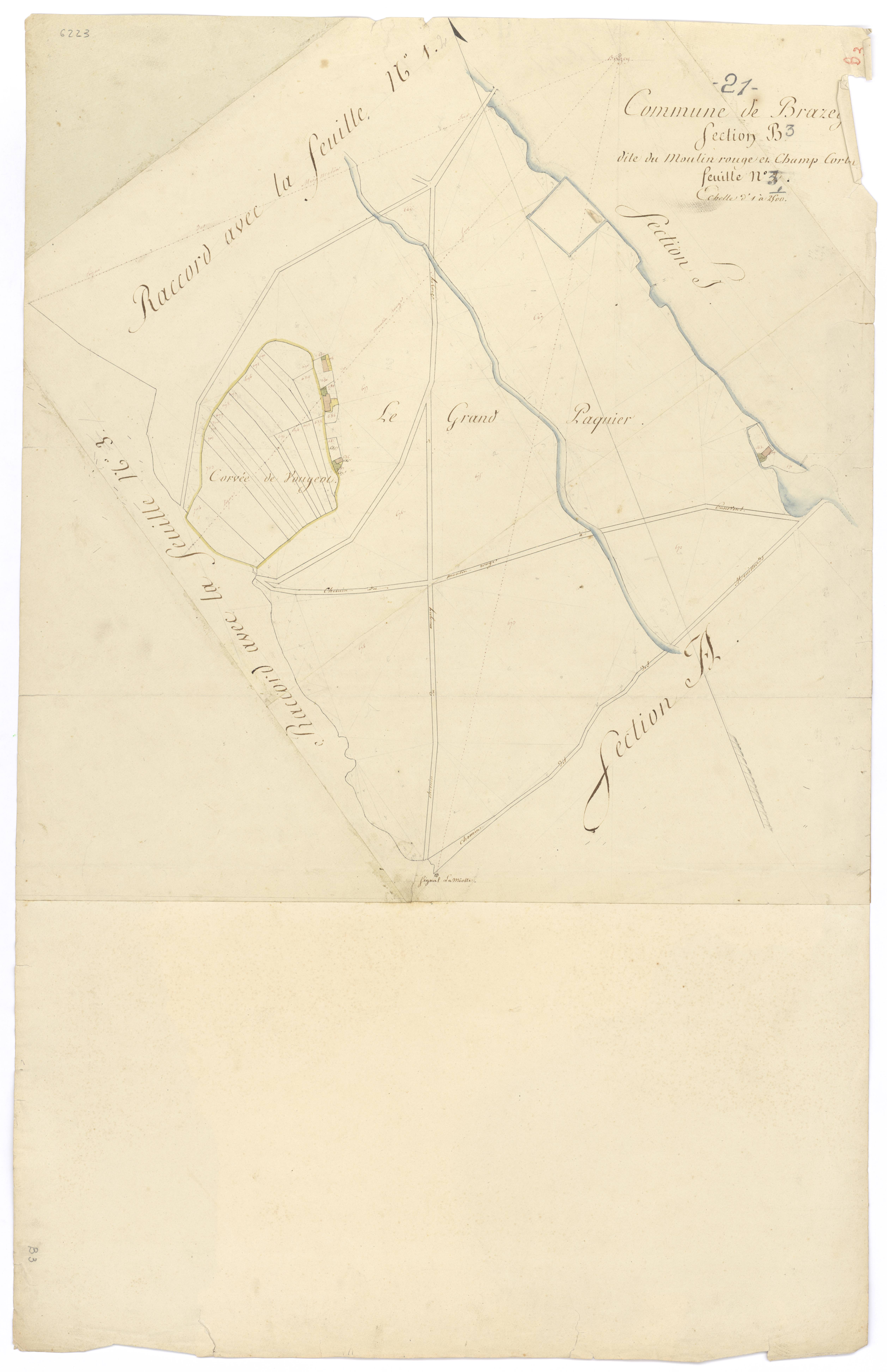 Brazey-en-Plaine - Section B3 - 3 P PLAN 106/7