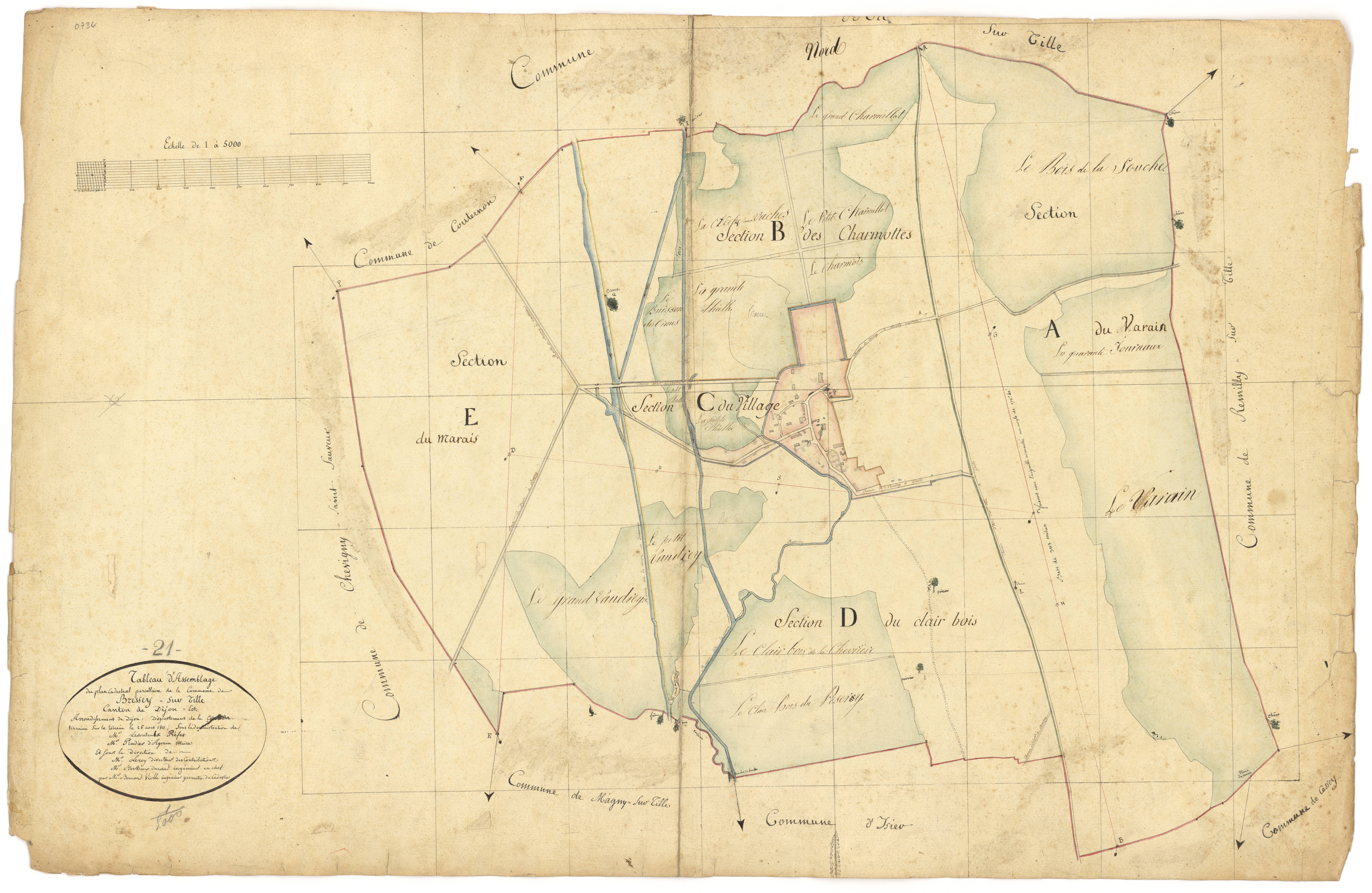 Bressey-sur-Tille - Tableau d'assemblage - 3 P PLAN 108/1