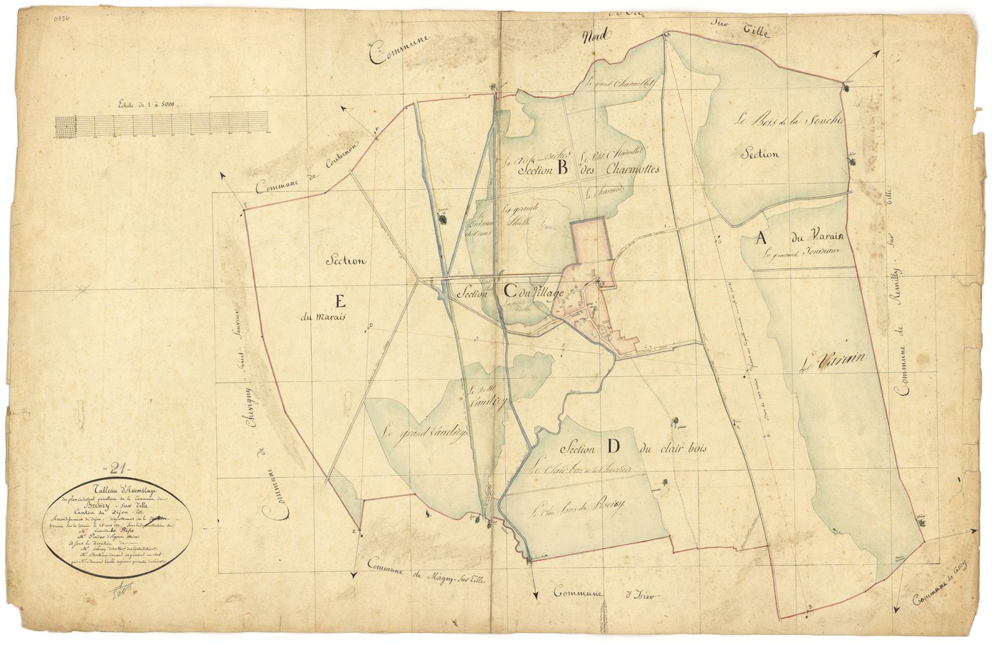Bressey-sur-Tille - Tableau d'assemblage - 3 P PLAN 108/1