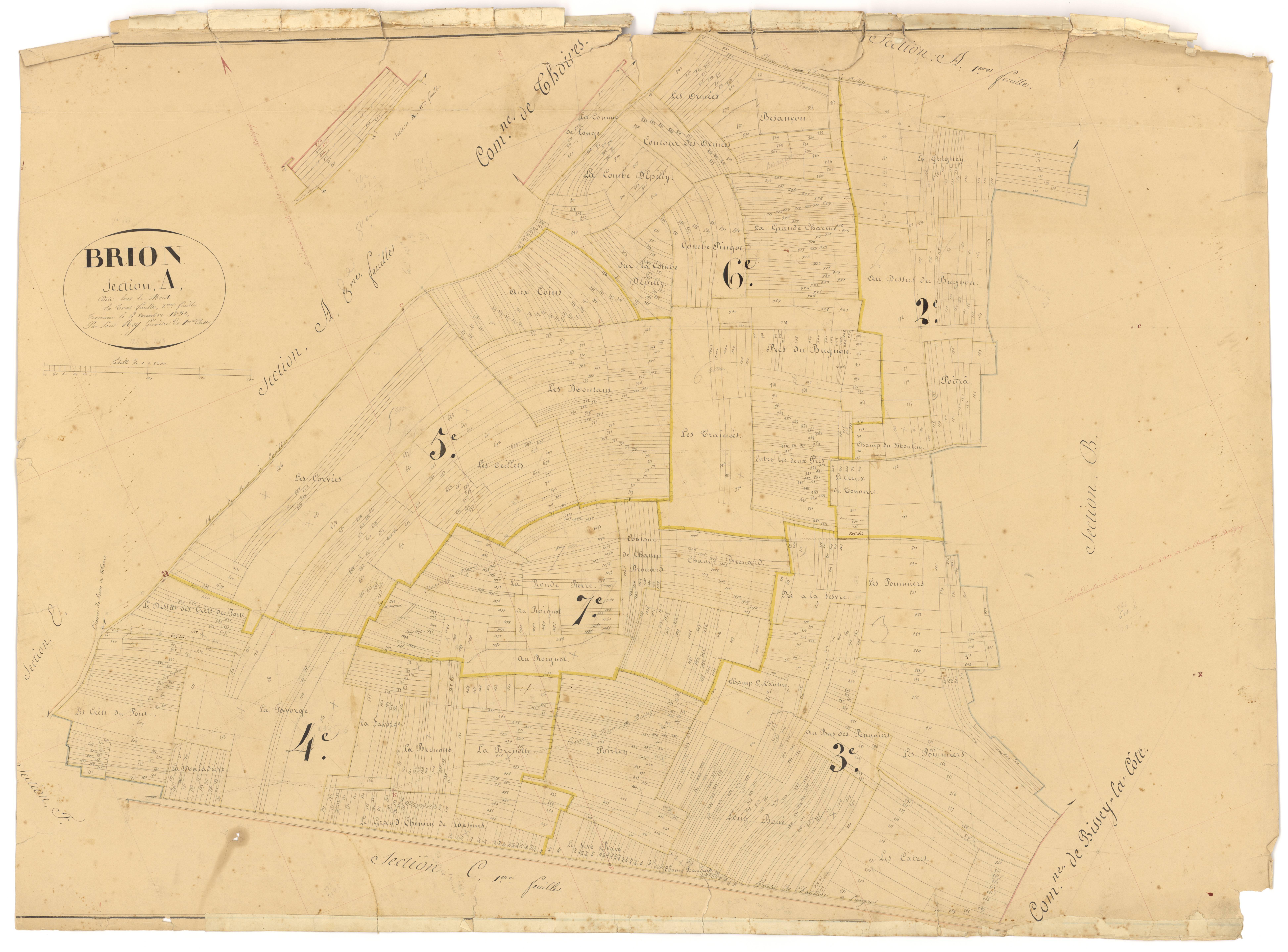 Brion-sur-Ource - Section A (tableau d'assemblage) - 3 P PLAN 112/2