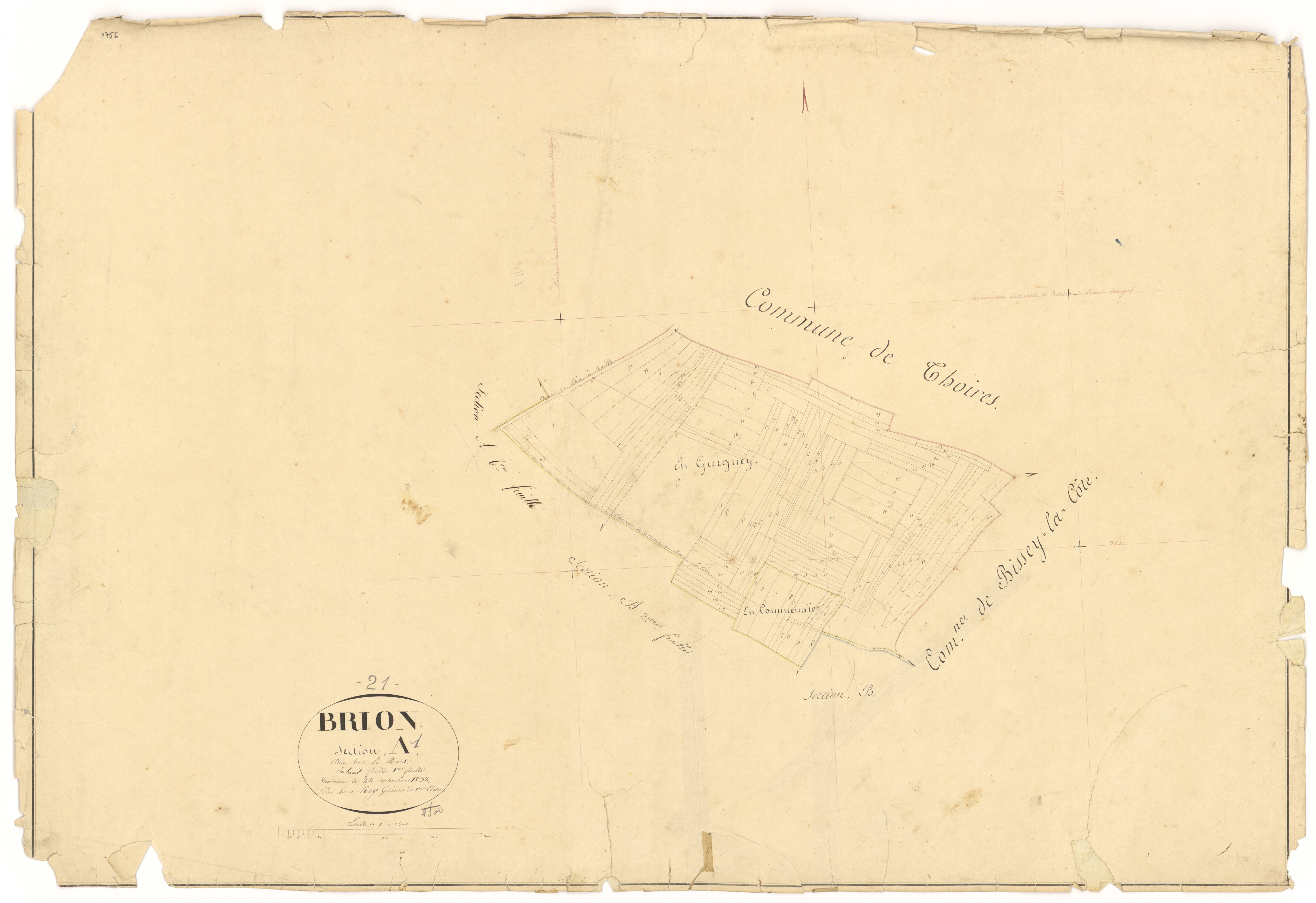 Brion-sur-Ource - Section A1 - 3 P PLAN 112/3