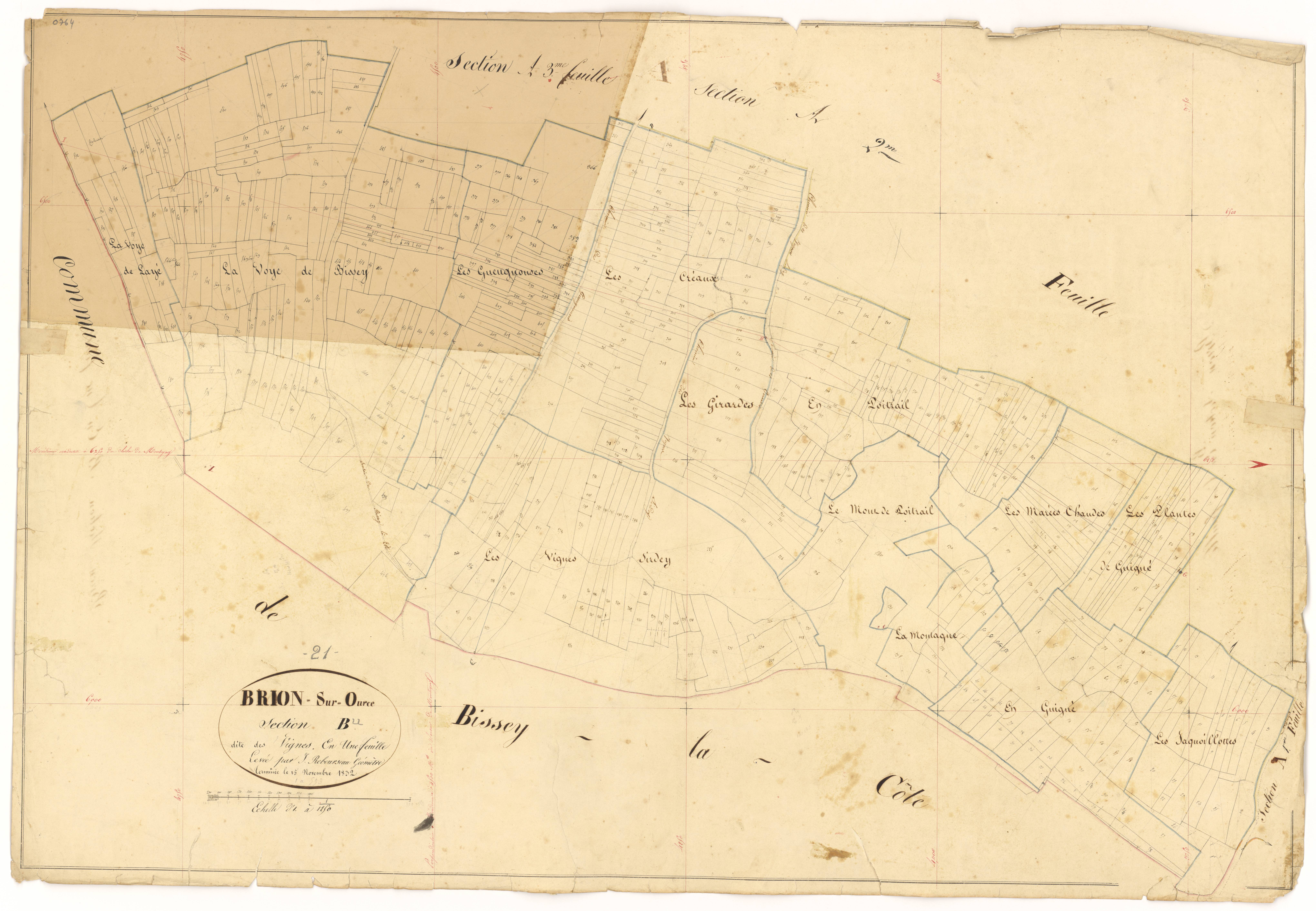 Brion-sur-Ource - Section B - 3 P PLAN 112/11