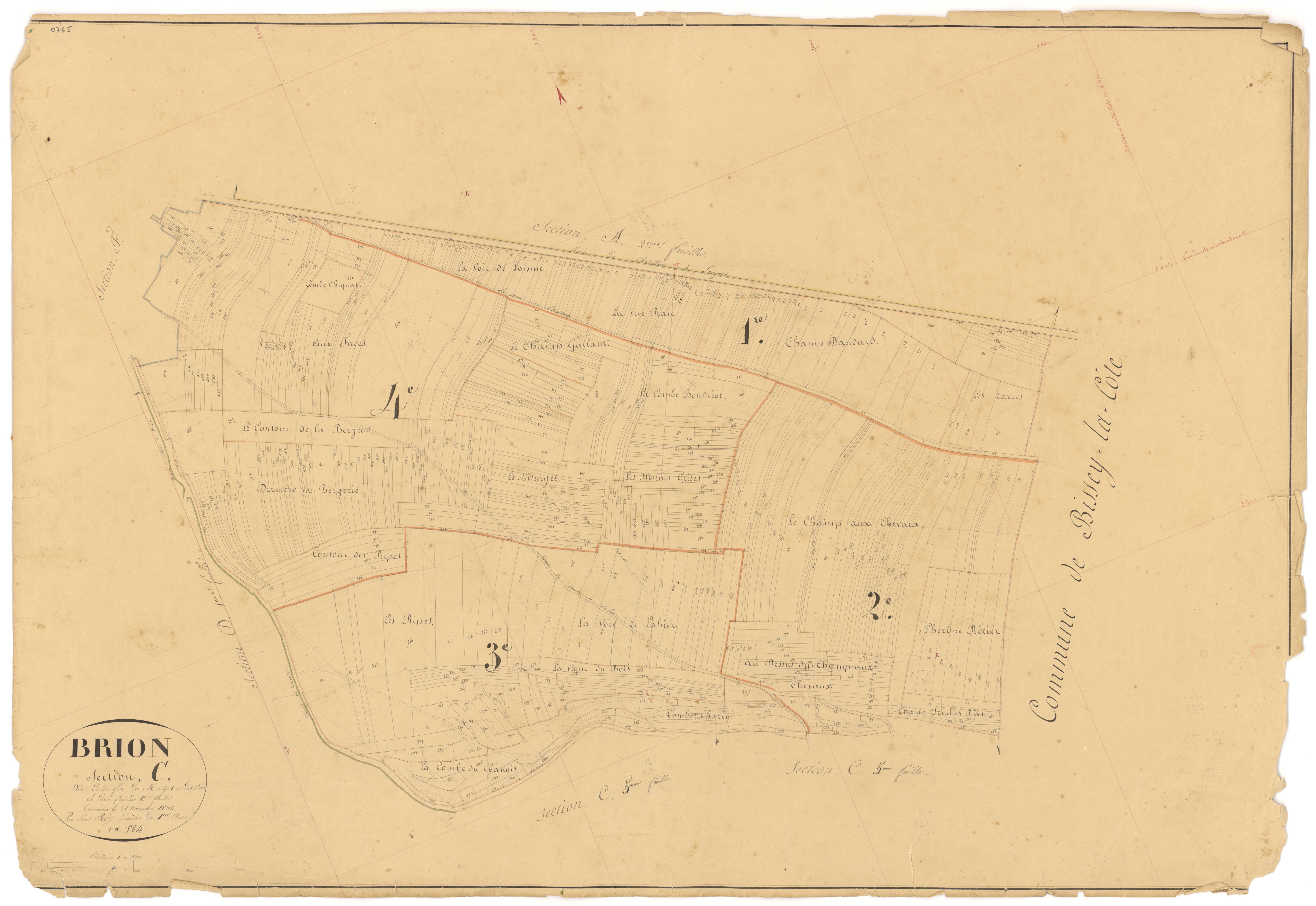 Brion-sur-Ource - Section C (tableau d'assemblage) - 3 P PLAN 112/12