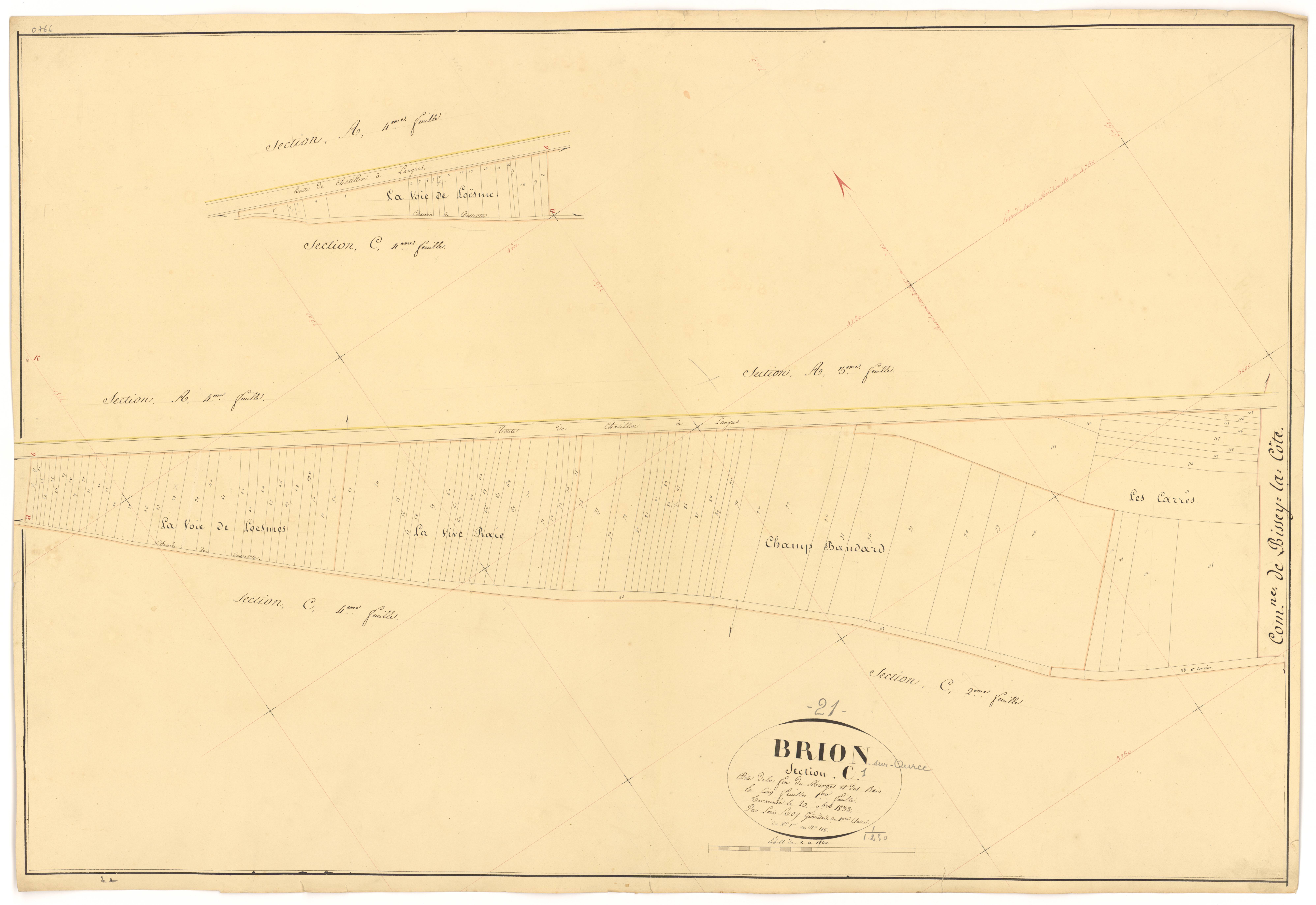 Brion-sur-Ource - Section C1 - 3 P PLAN 112/13