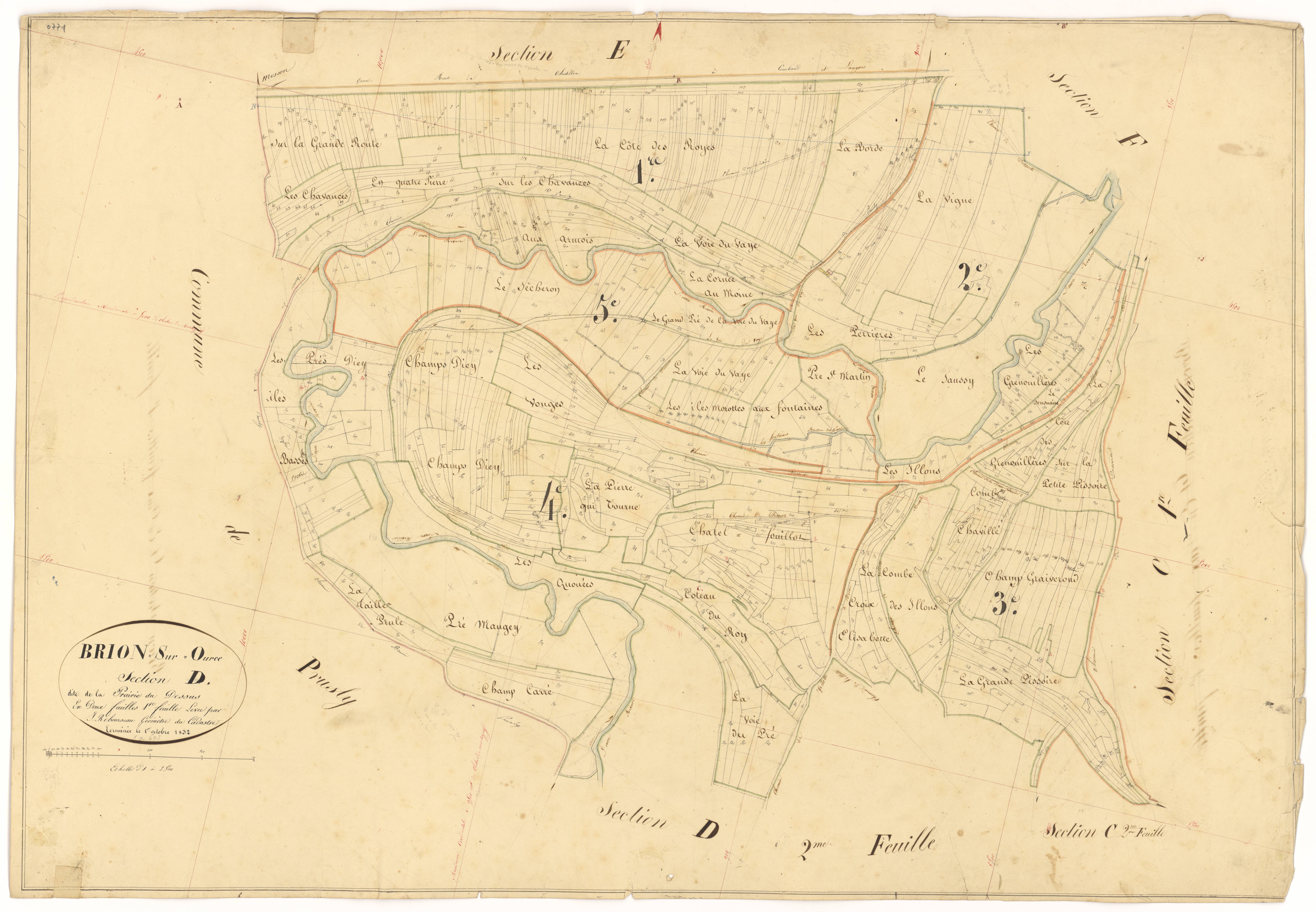 Brion-sur-Ource - Section D (tableau d'assemblage) - 3 P PLAN 112/18