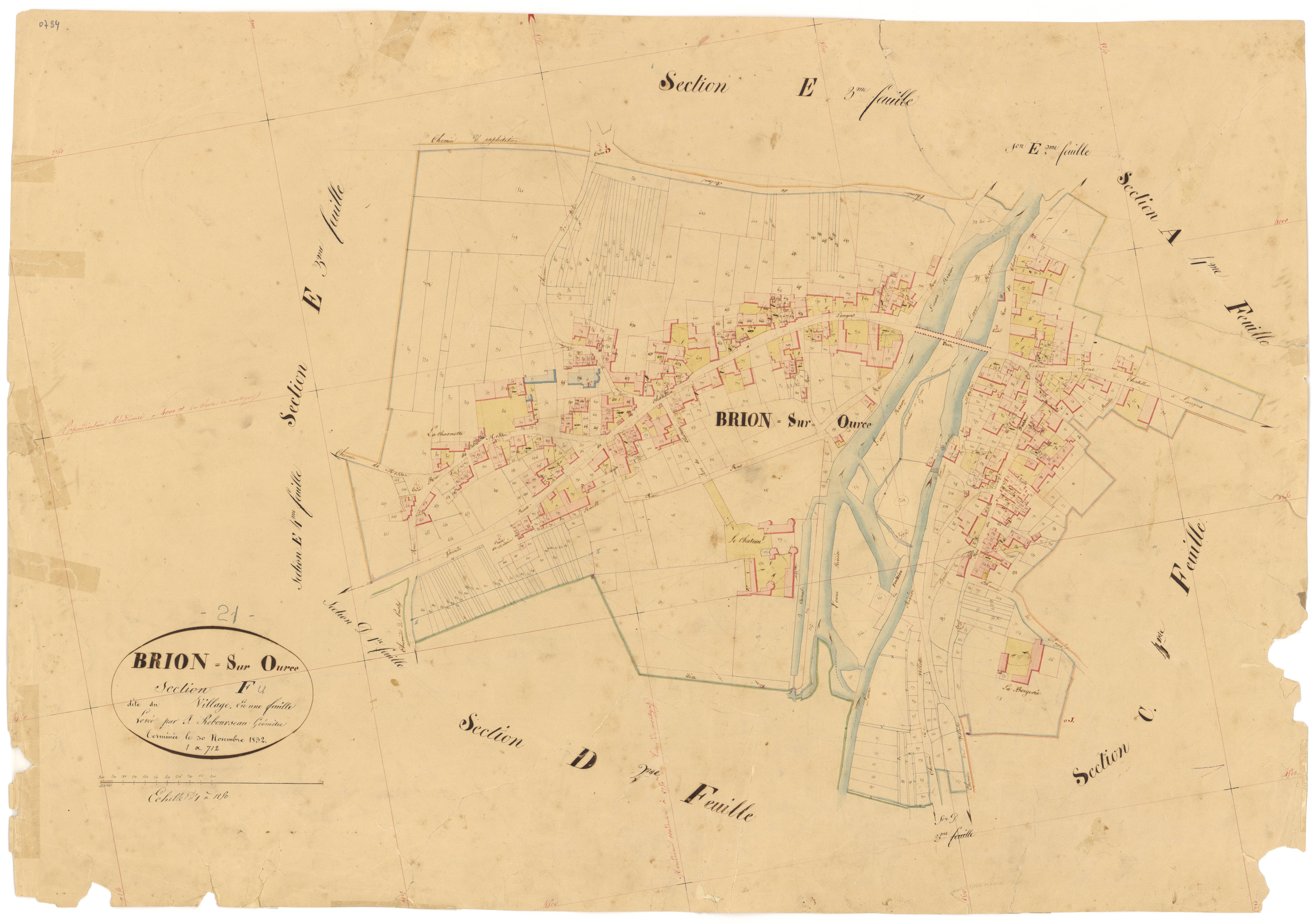 Brion-sur-Ource - Section F - 3 P PLAN 112/31