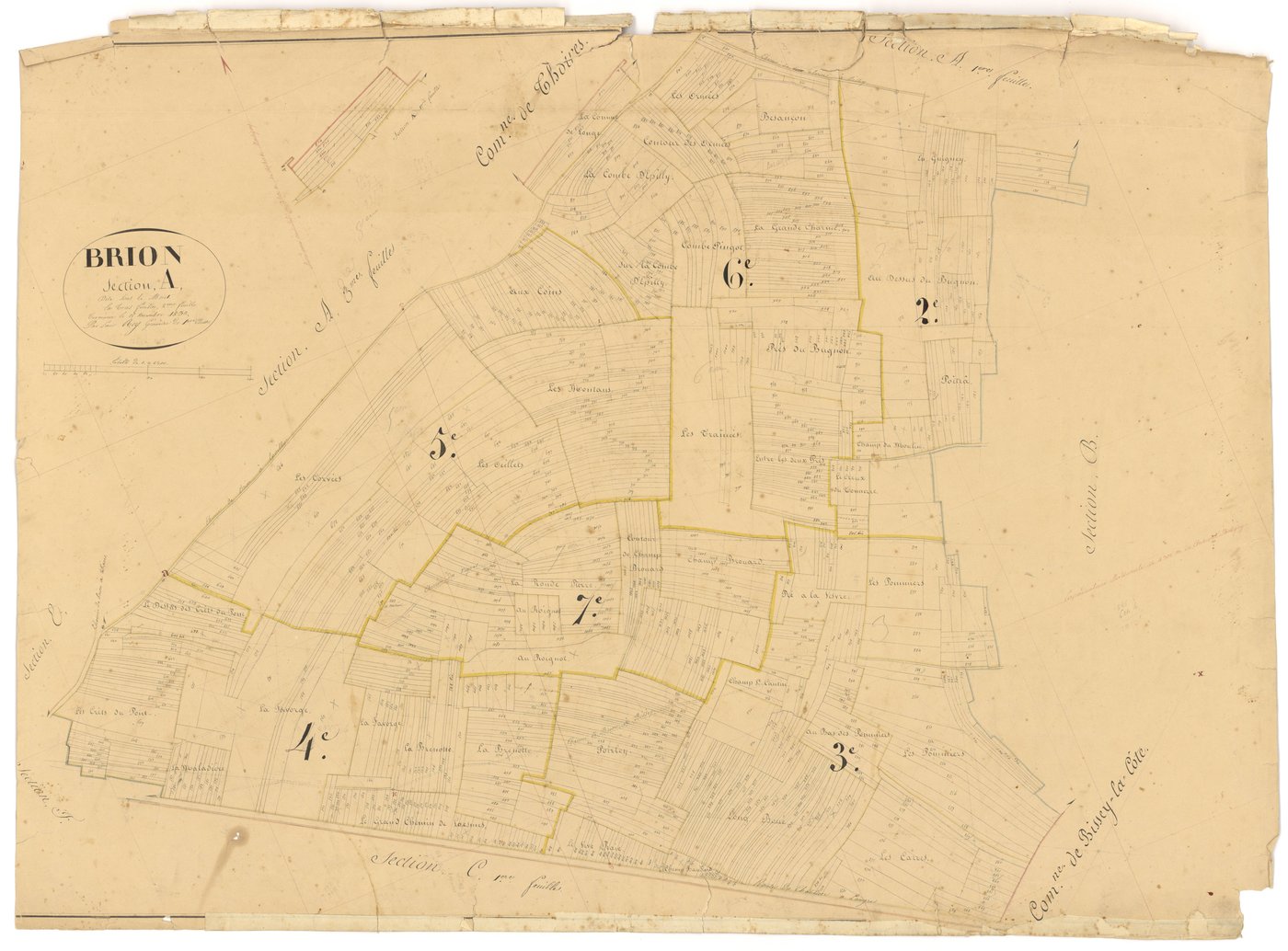 Brion-sur-Ource - Section A (tableau d'assemblage) - 3 P PLAN 112/2