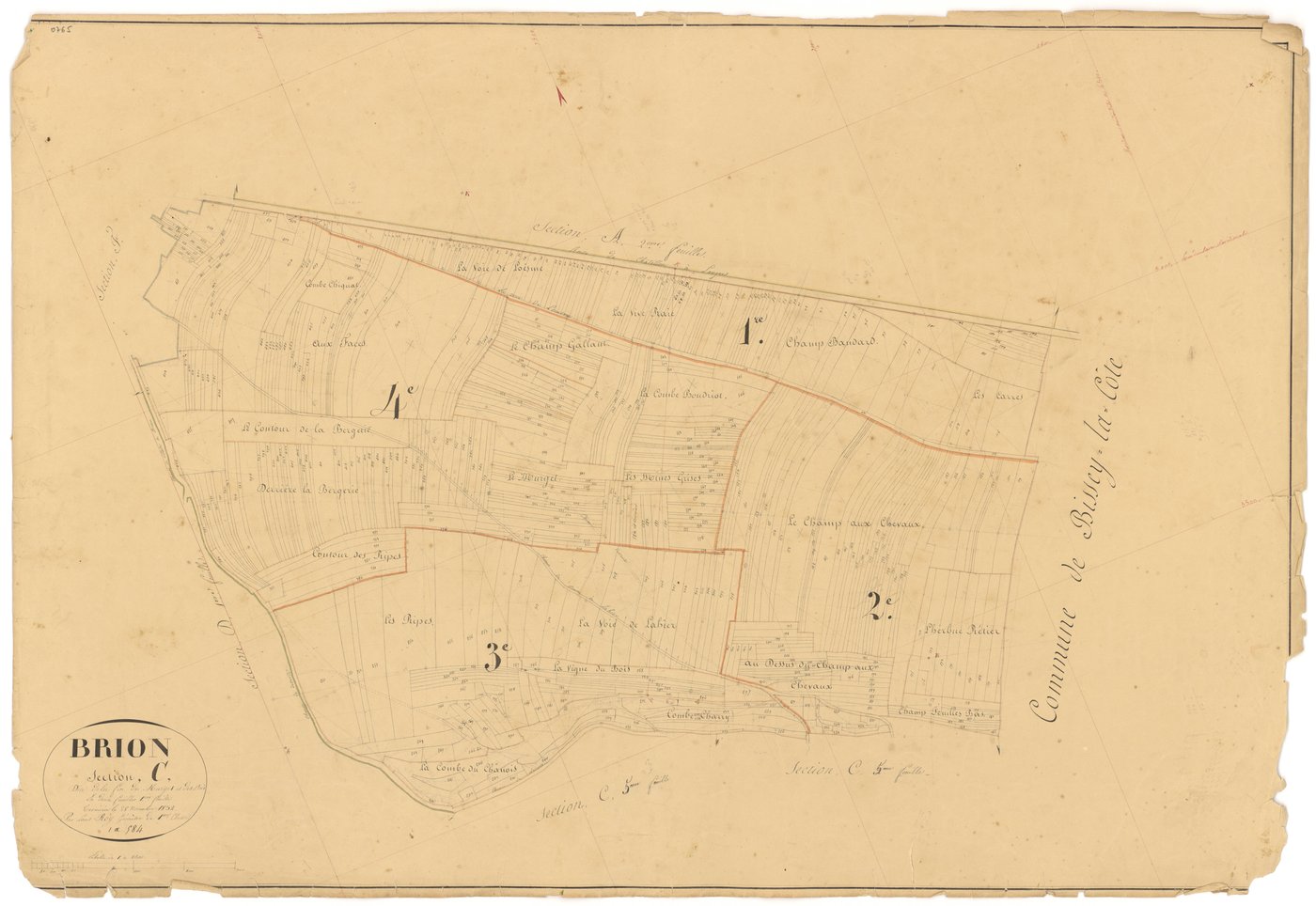 Brion-sur-Ource - Section C (tableau d'assemblage) - 3 P PLAN 112/12