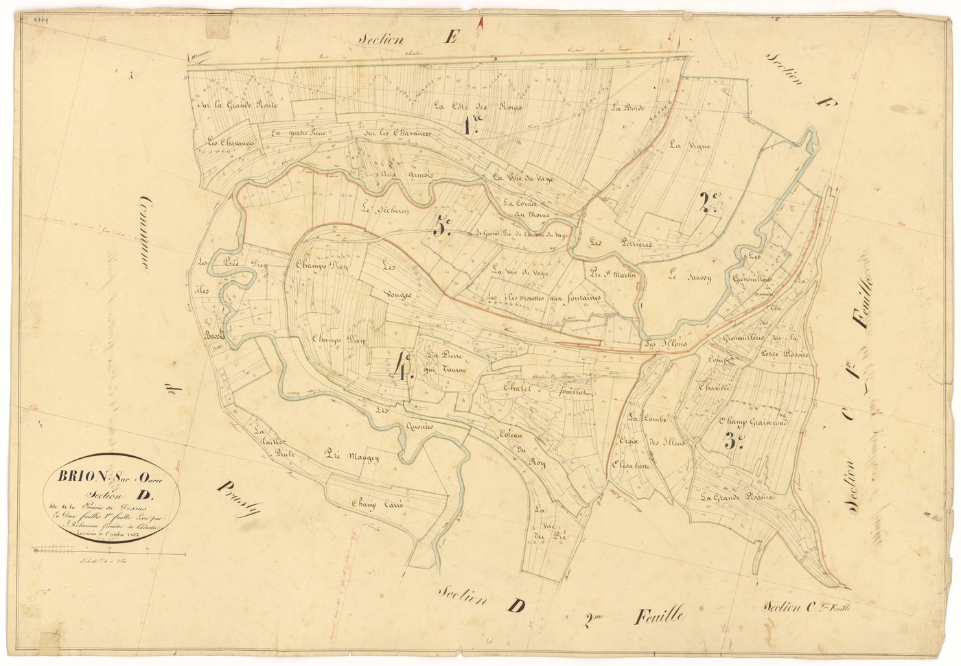 Brion-sur-Ource - Section D (tableau d'assemblage) - 3 P PLAN 112/18