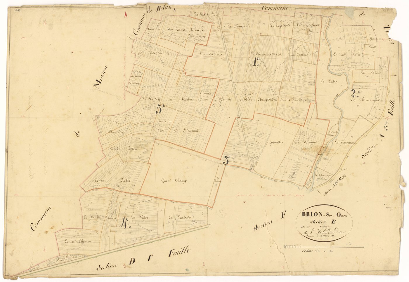 Brion-sur-Ource - Section E (tableau d'assemblage) - 3 P PLAN 112/25
