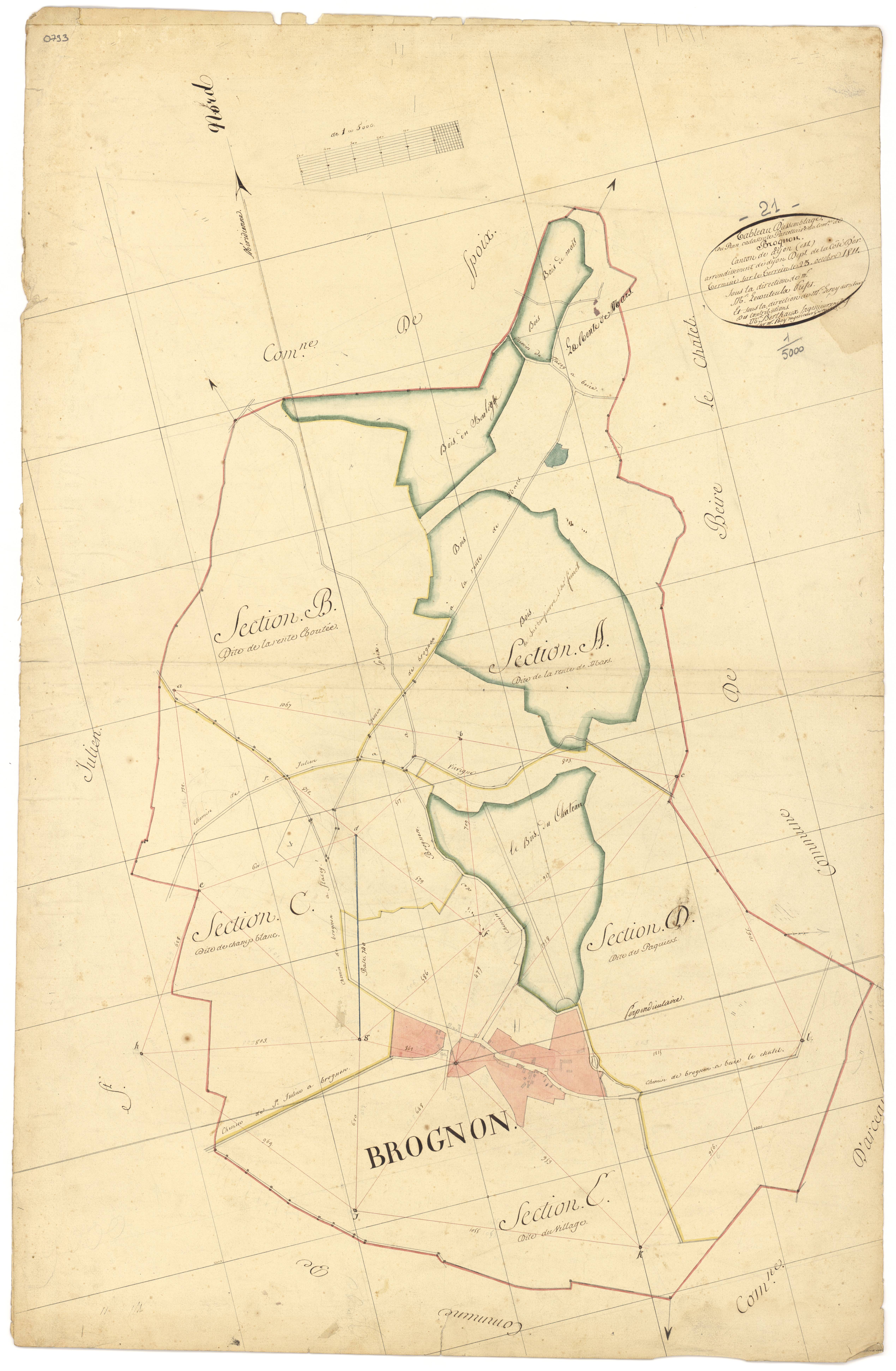 Brognon - Tableau d'assemblage - 3 P PLAN 114/1