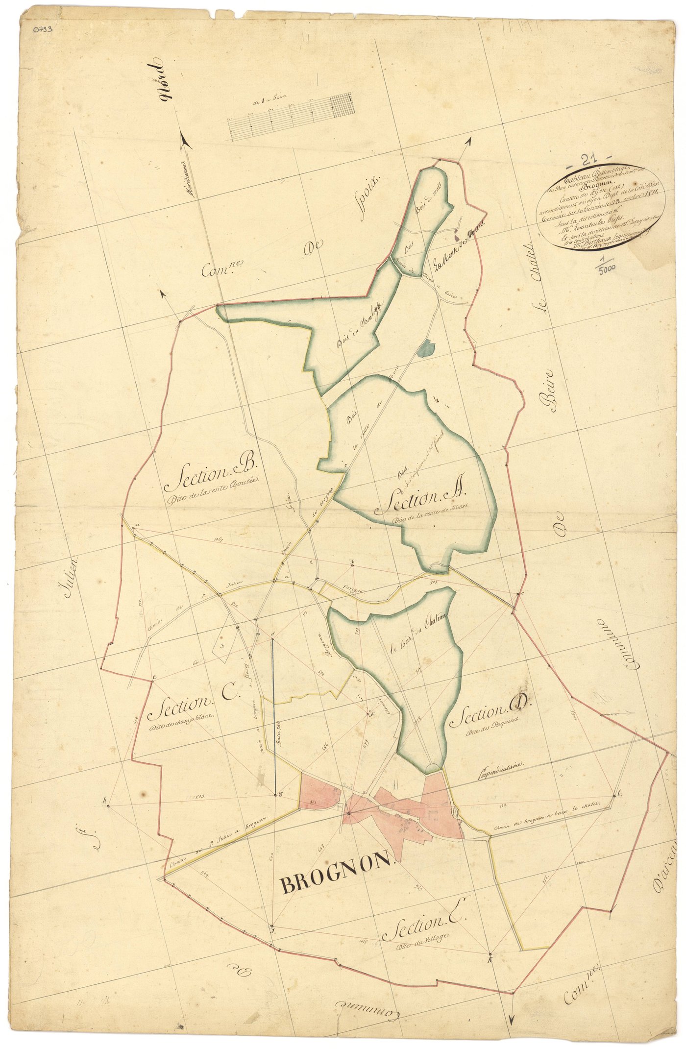 Brognon - Tableau d'assemblage - 3 P PLAN 114/1