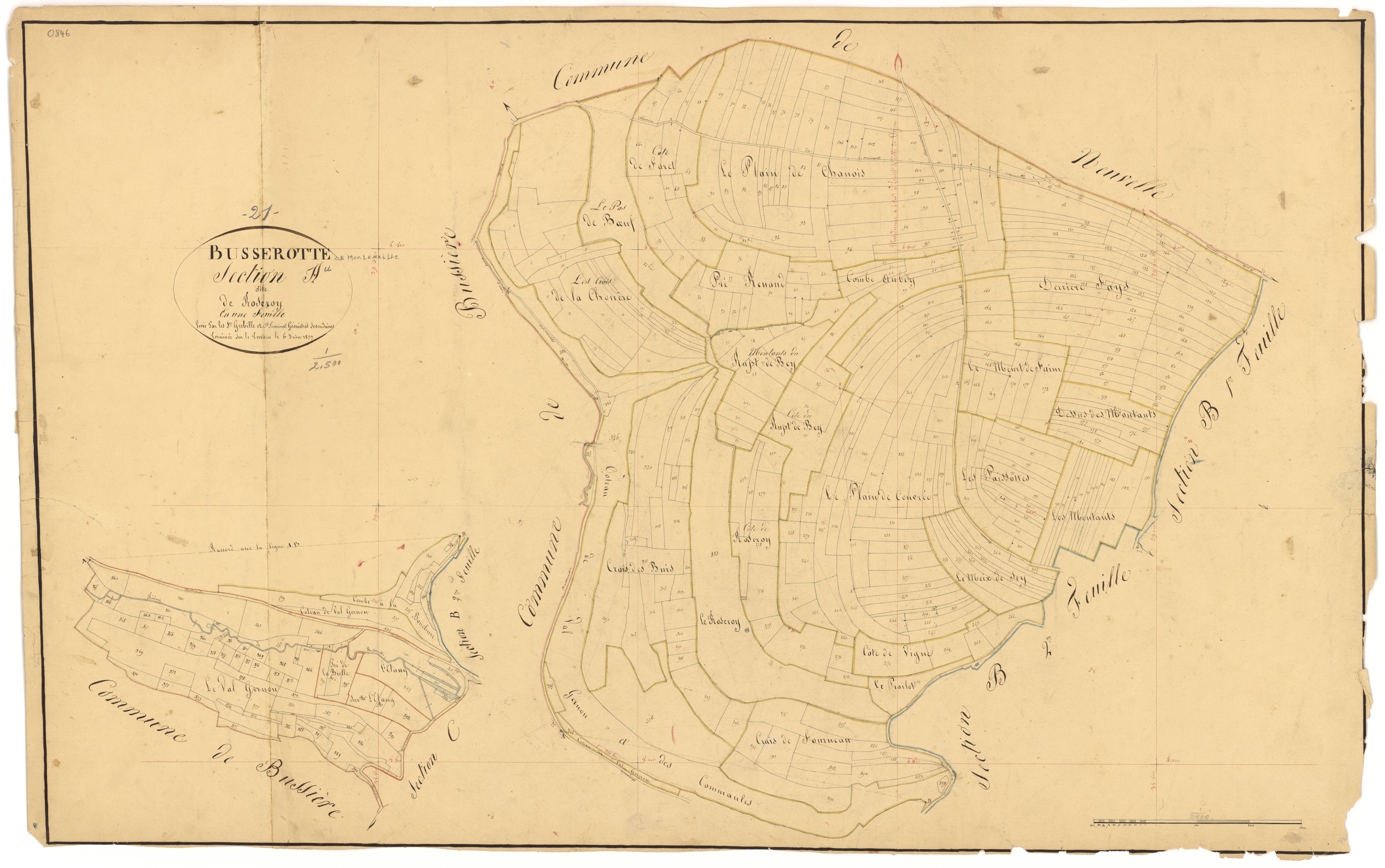 Busserotte-et-Montenaille - Section A - 3 P PLAN 122/2