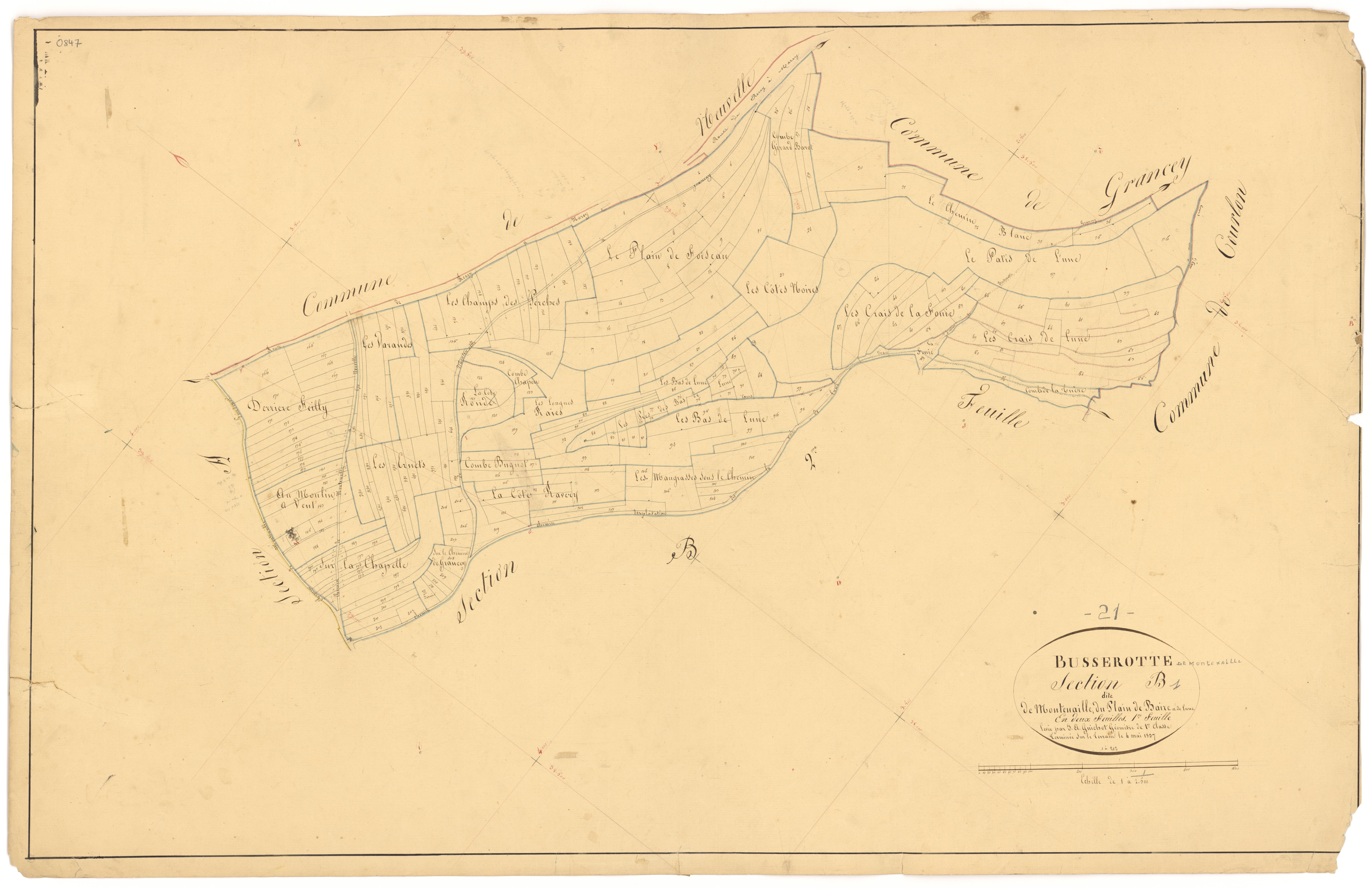 Busserotte-et-Montenaille - Section B1 - 3 P PLAN 122/3