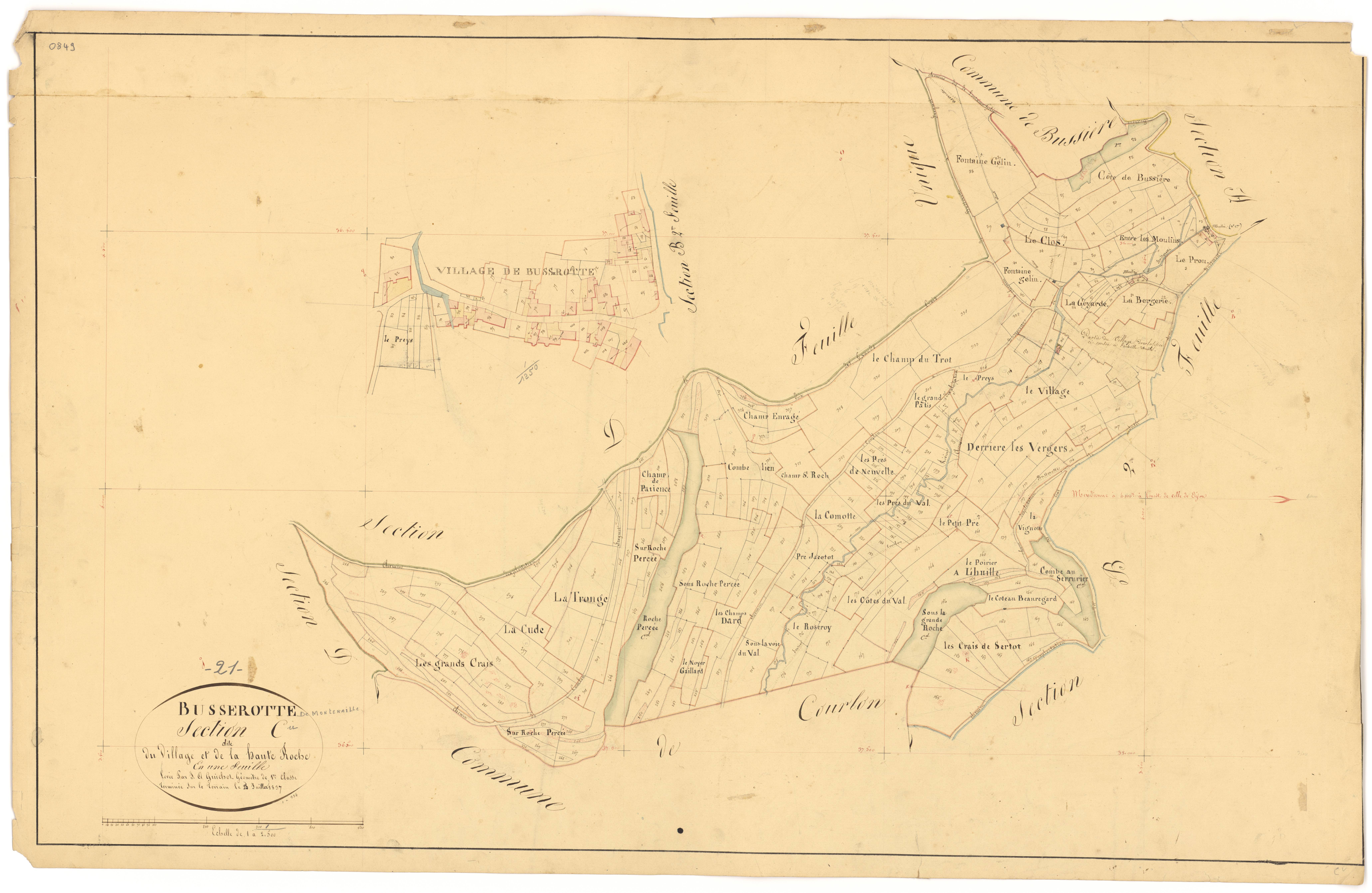 Busserotte-et-Montenaille - Section C - 3 P PLAN 122/5